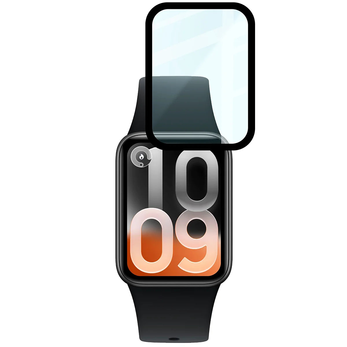 Hybrides Glas für Xiaomi Smart Band 10 Pro, Bizon Watch Glass Edge Hybrid, Schwarz