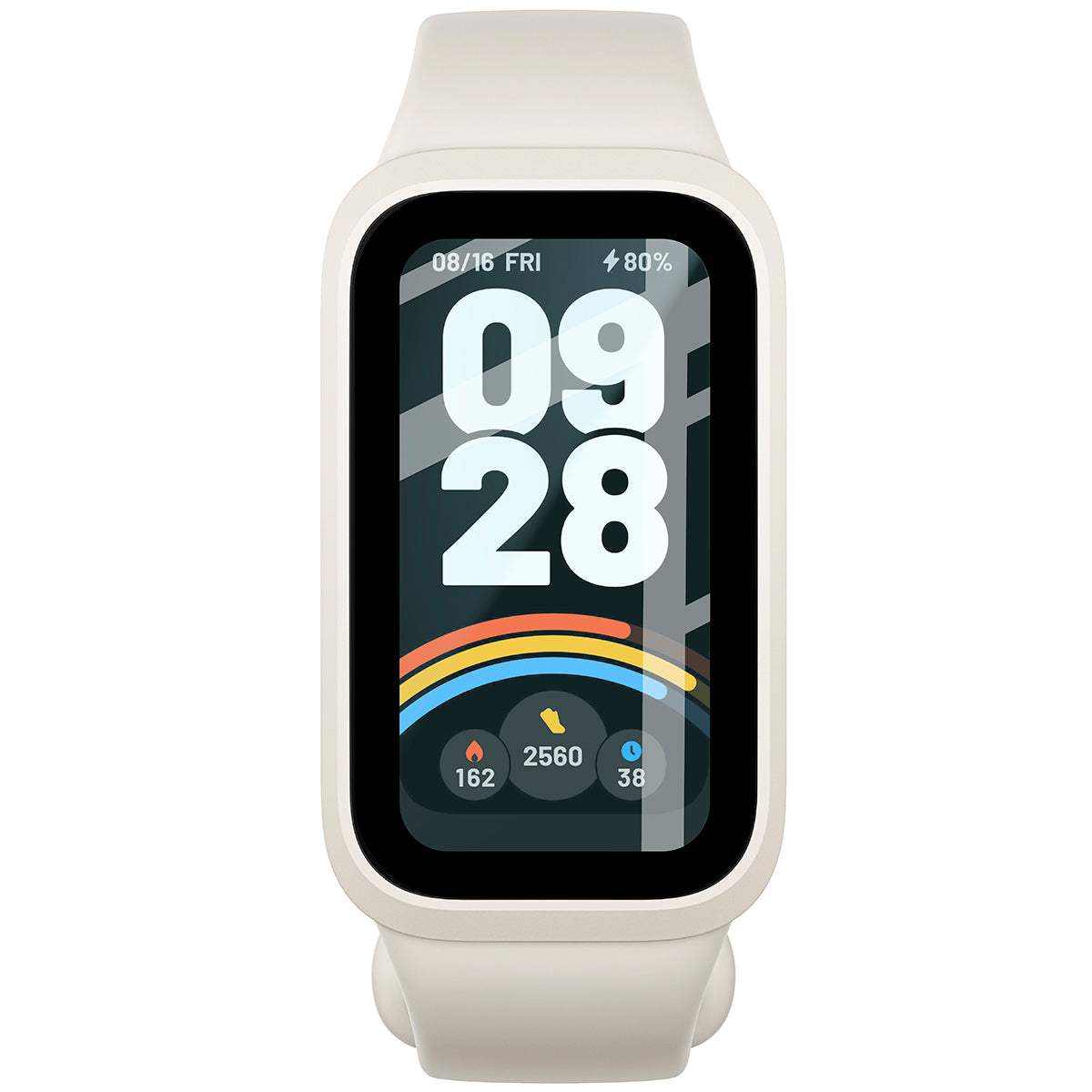 Hybrides Glas für Xiaomi Smart Band 9 Active / Redmi Smart Band 3, Bizon Glass Watch Edge Hybrid, Schwarz