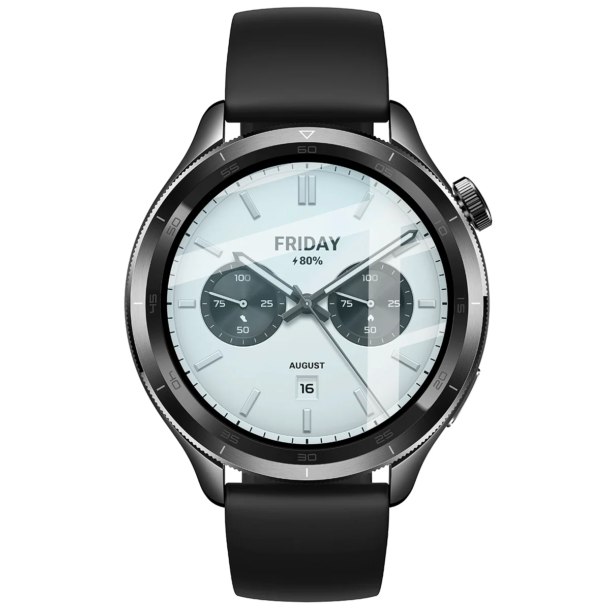 Hybrides Glas für Xiaomi Watch S4, Bizon Glass Watch Edge Hybrid, Schwarz