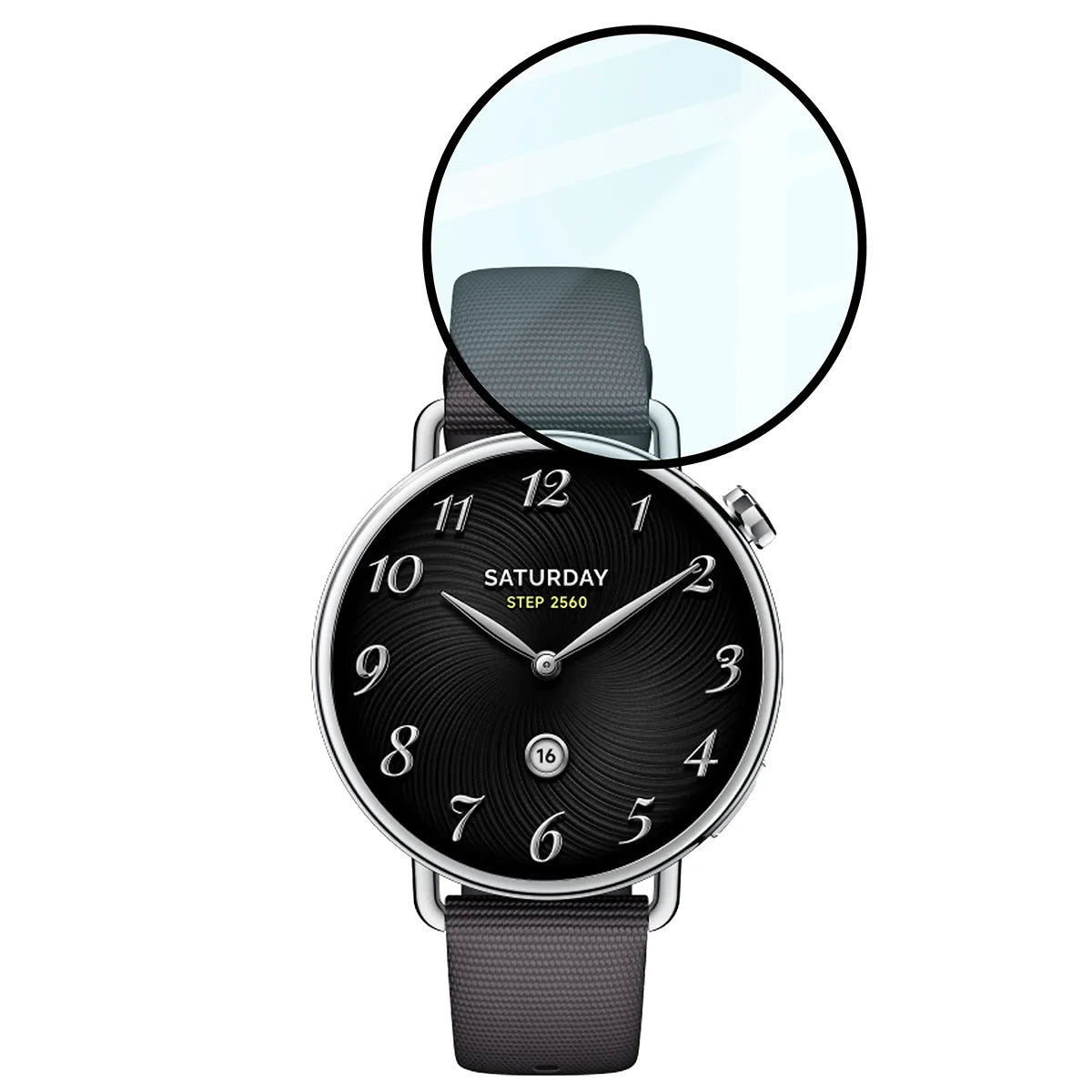 Hybrides Glas für Xiaomi Watch S4 41 mm, Bizon Glass Watch Edge Hybrid, Schwarz