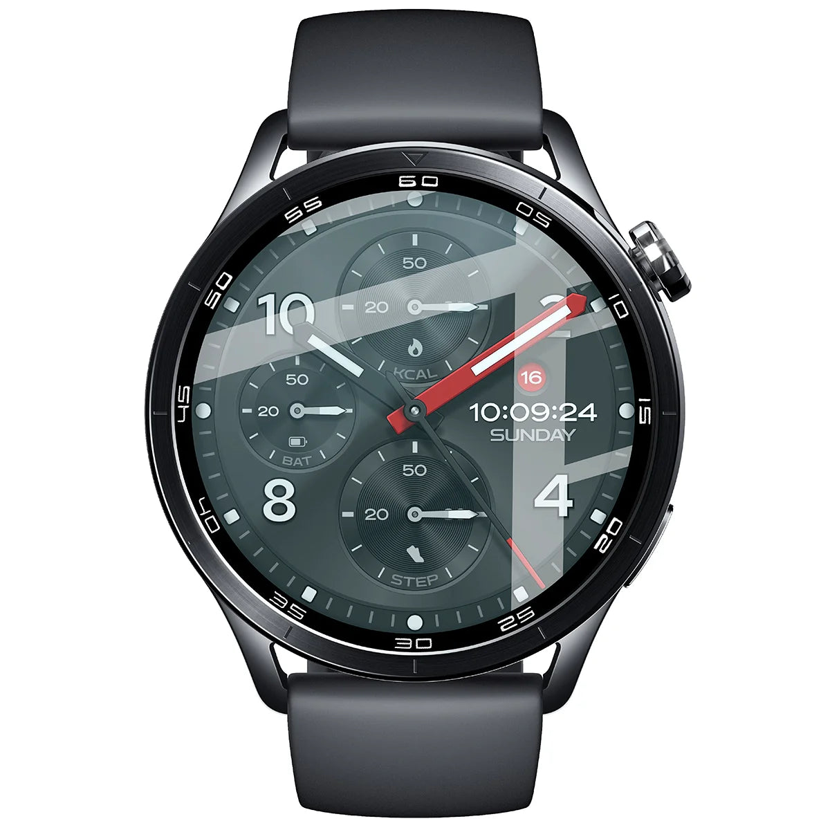 Hybrides Glas für Xiaomi Watch S5, Bizon Watch Glass Edge Hybrid, Schwarz