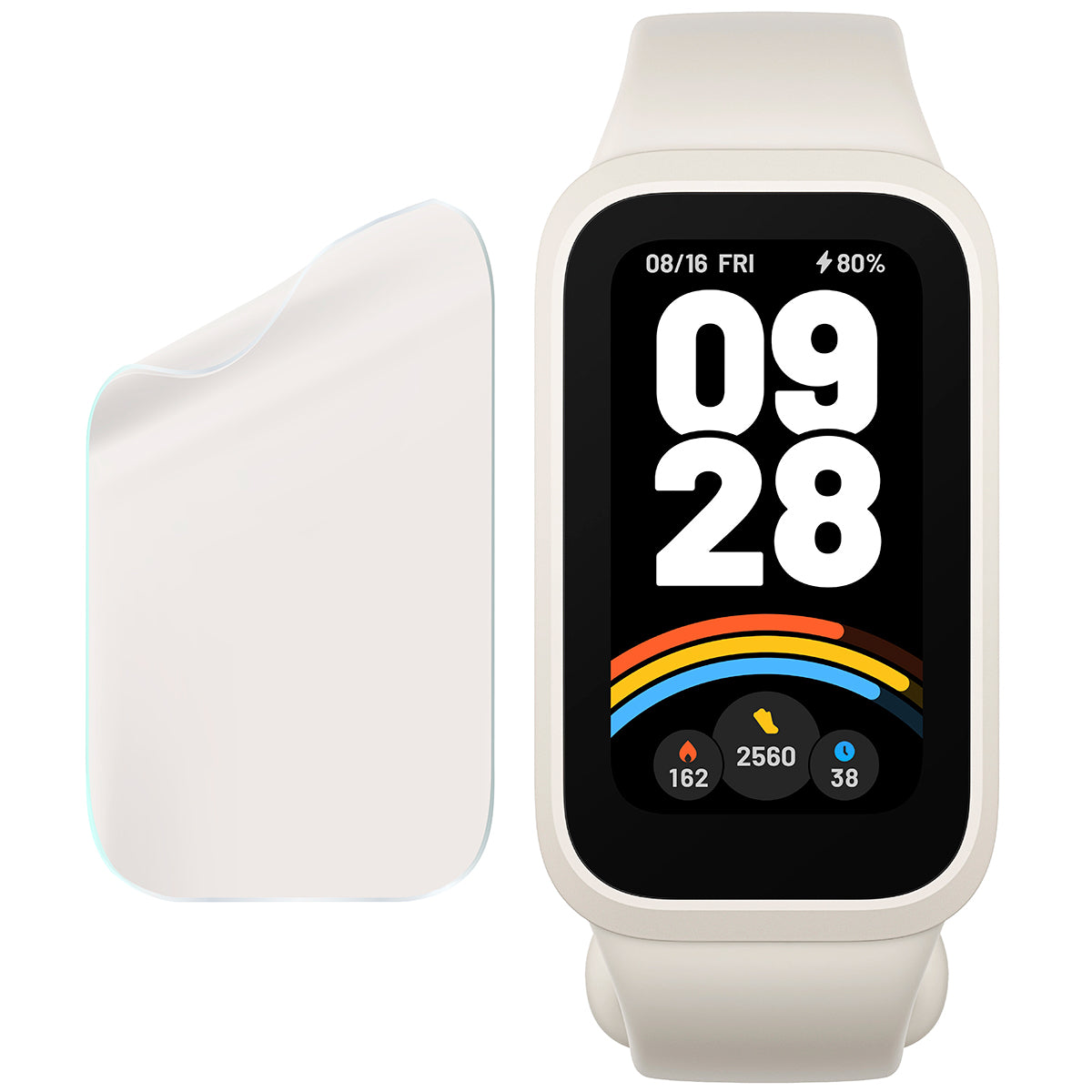 Matte Folie für Xiaomi Smart Band 9 Active, Bizon Watch Film Sun Duo, 2 Stück