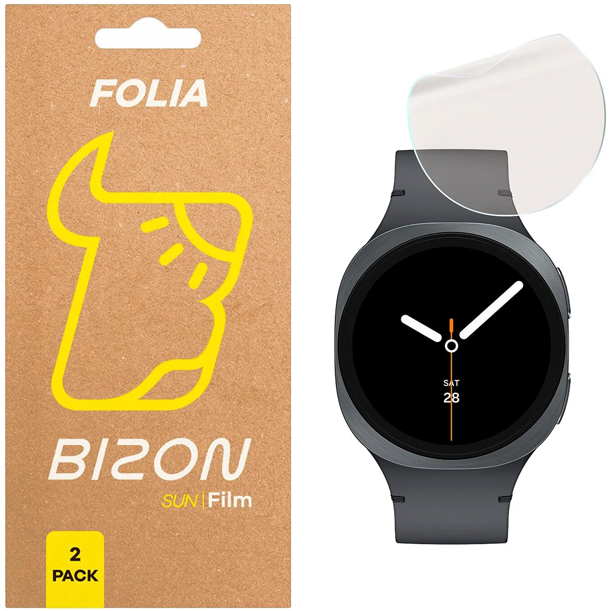 Matte Folie für Galaxy Watch 8 44 mm, Bizon Glass Watch Film Sun Duo, 2 Stück
