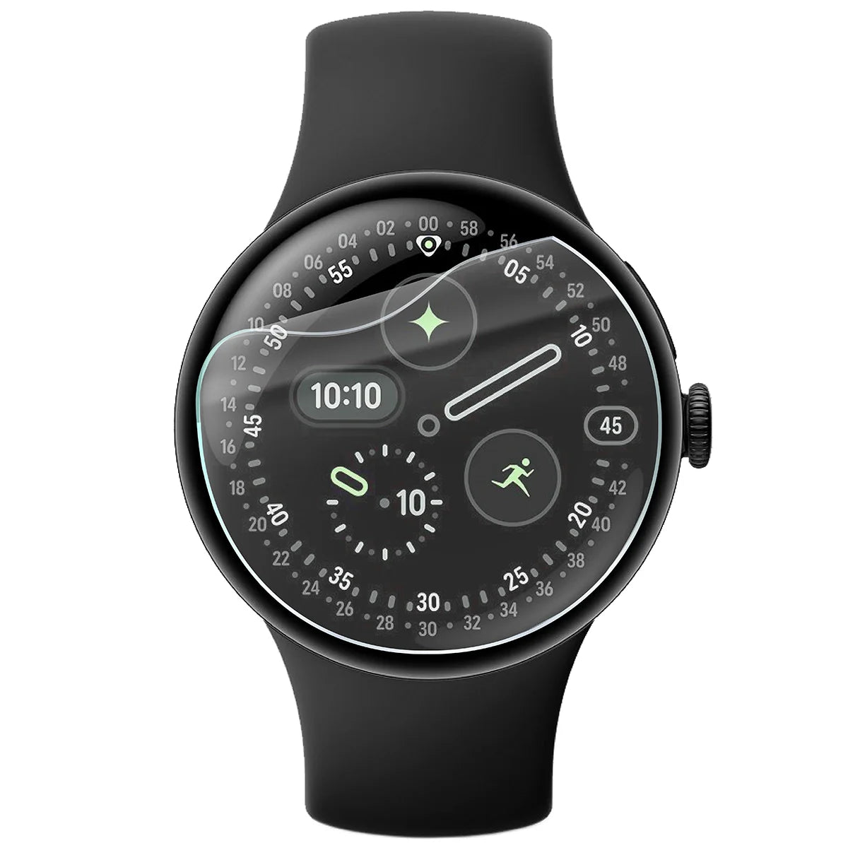 Hydrogel Folie für den Bildschirm für Google Pixel Watch 4 45 mm, Bizon Glass Watch Hydrogel Duo, 2 Stück