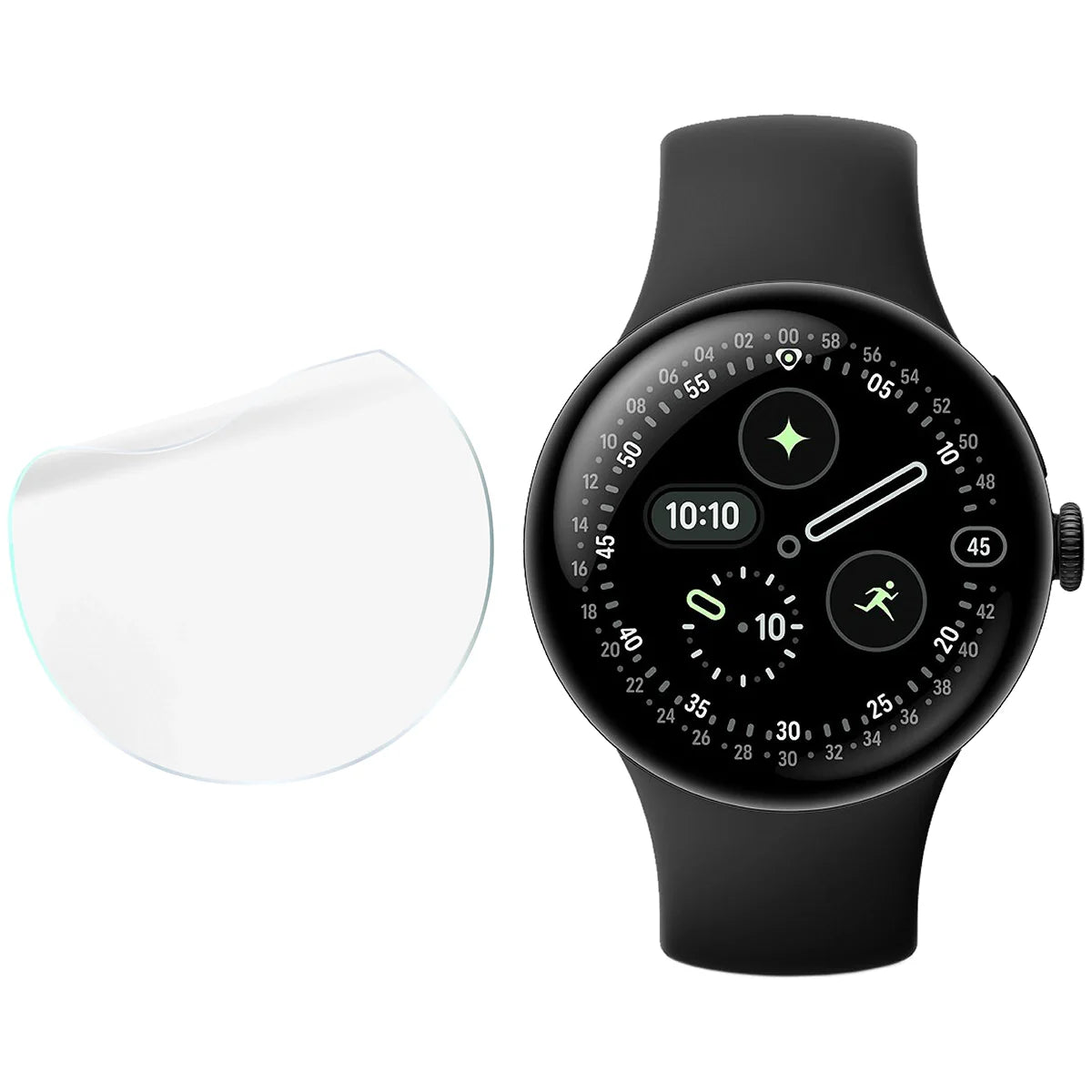 Hydrogel Folie für den Bildschirm für Google Pixel Watch 4 45 mm, Bizon Glass Watch Hydrogel Duo, 2 Stück