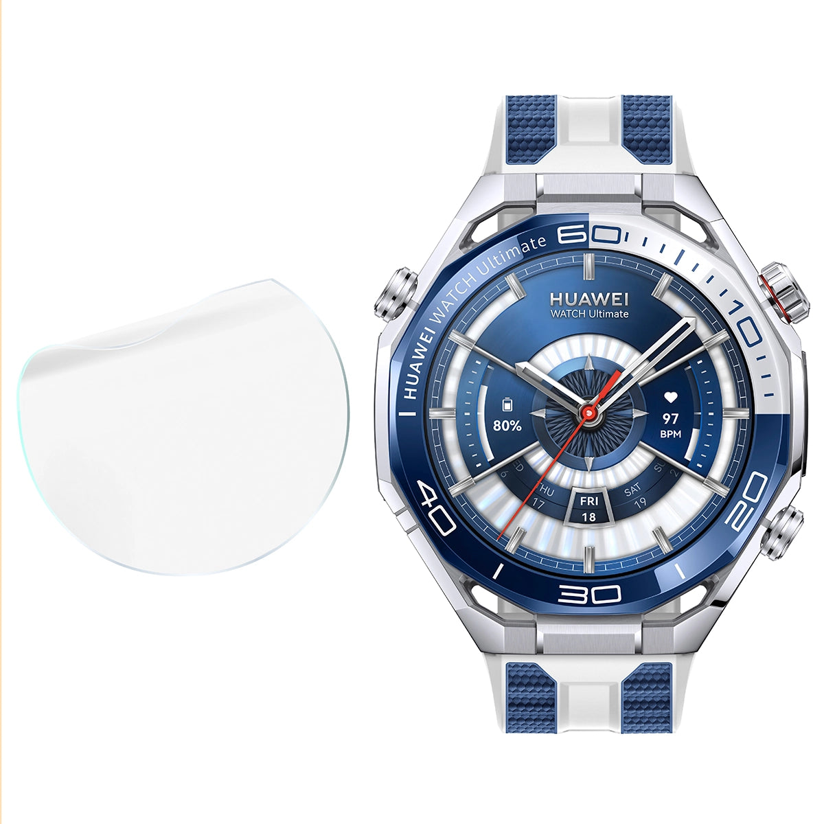 Hydrogel Folie für den Bildschirm für Huawei Watch Ultimate 2, Bizon Watch Film Hydrogel Duo, 2 Stück
