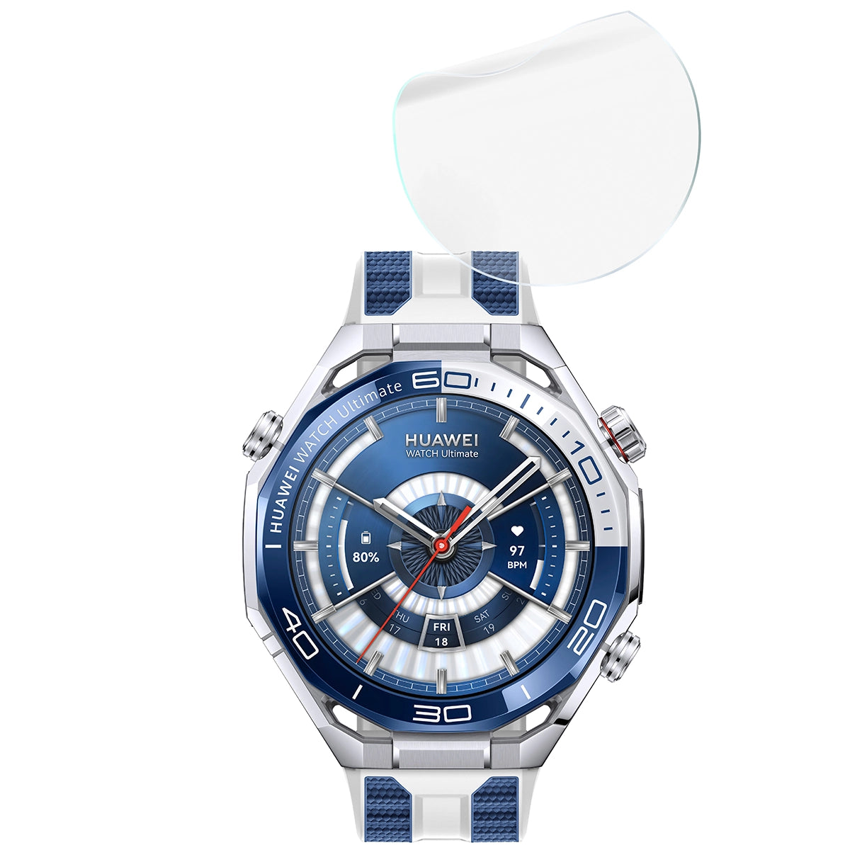 Hydrogel Folie für den Bildschirm für Huawei Watch Ultimate 2, Bizon Watch Film Hydrogel Duo, 2 Stück