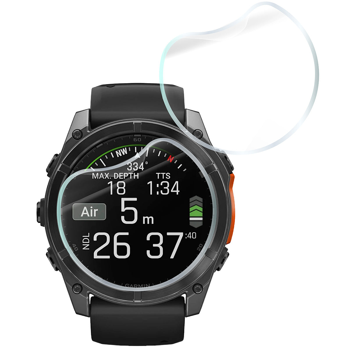 Hydrogel Folie für den Bildschirm für Garmin Fenix 8 Solar 51 mm / AMOLED 47 mm / AMOLED 51 mm, Bizon Watch Film Hydrogel Duo, 2 Stück