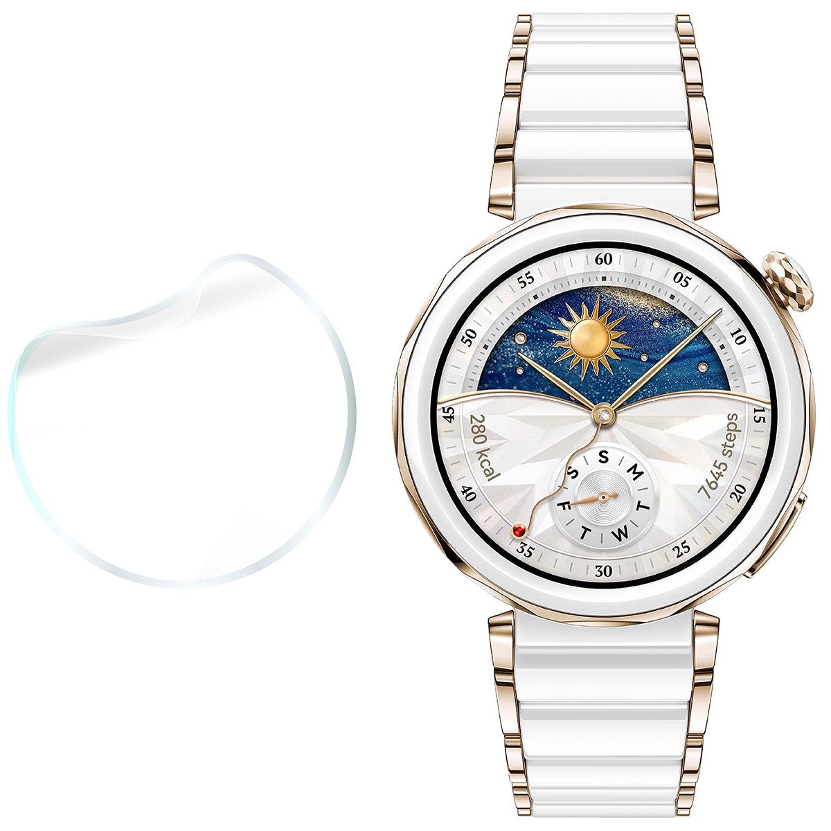 Hydrogel Folie für den Bildschirm für Huawei Watch GT 5 Pro 42 mm, Bizon Watch Film Hydrogel Duo, 2 Stück