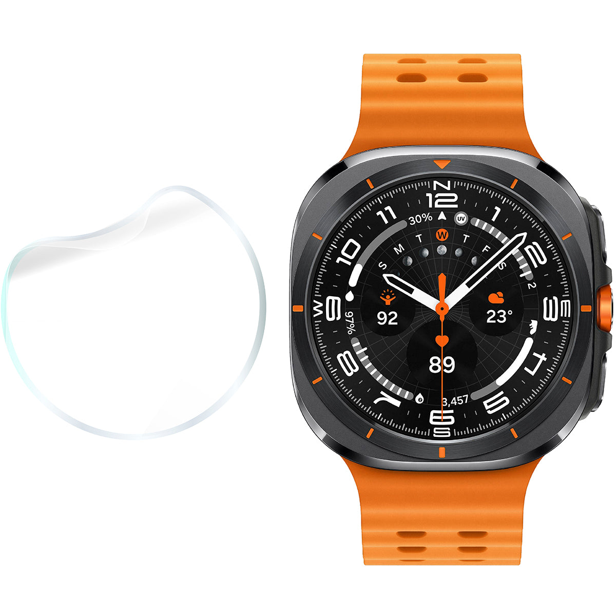 Matte Folie für Galaxy Watch Ultra 47 mm, Bizon Glass Watch Film Sun Duo, 2 Stück