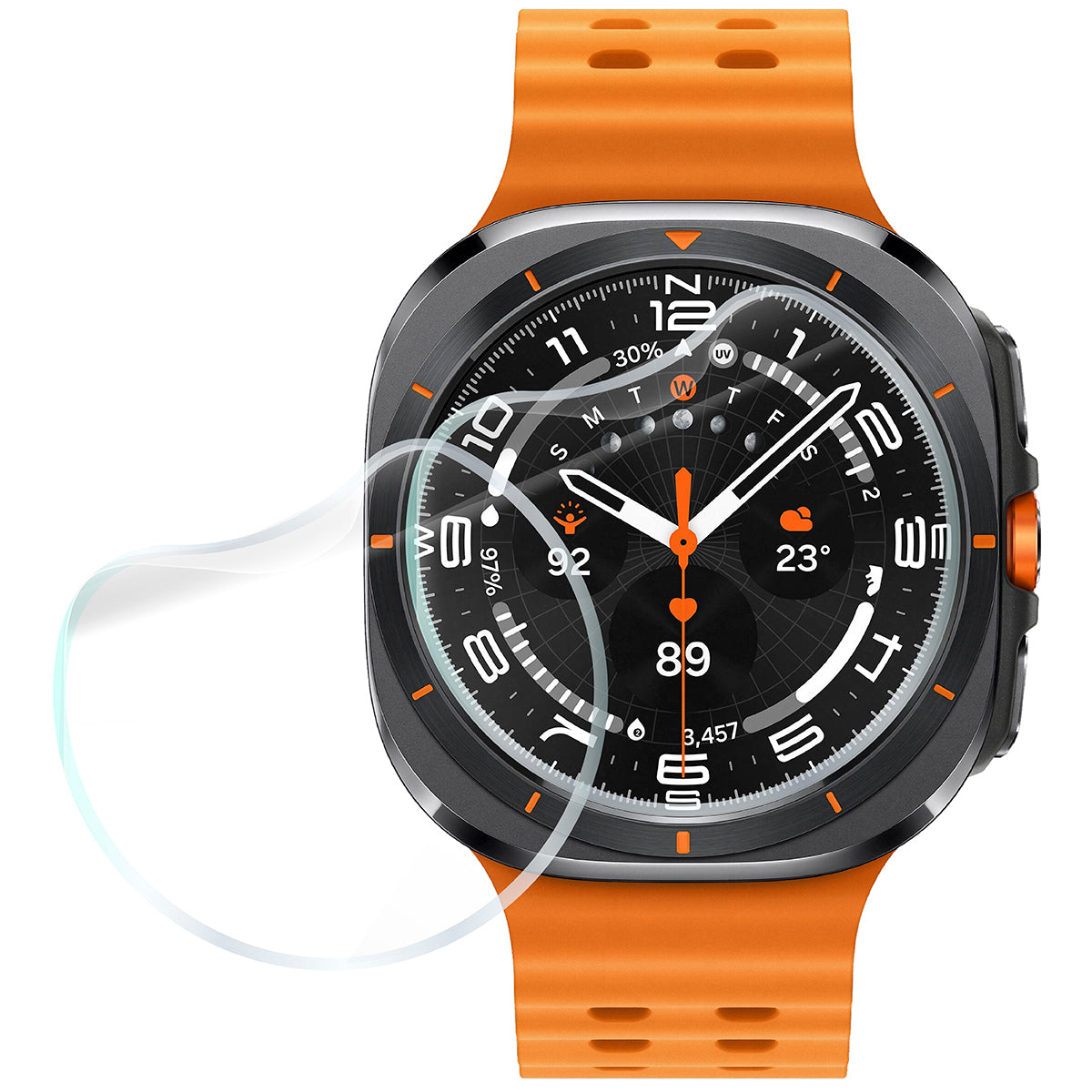 Matte Folie für Galaxy Watch Ultra 47 mm, Bizon Glass Watch Film Sun Duo, 2 Stück