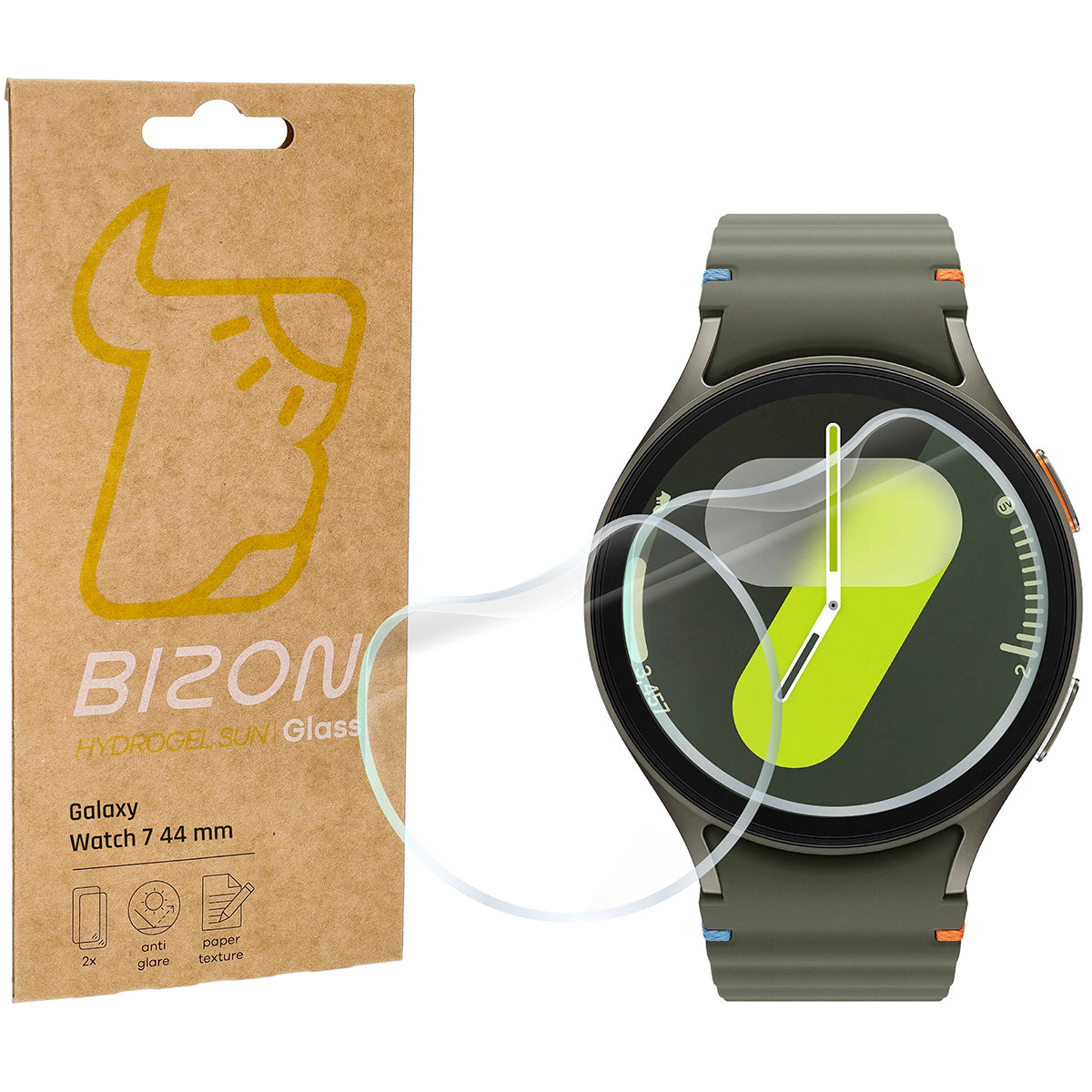 Matte Folie für Galaxy Watch 7 44 mm, Bizon Glass Watch Film Sun Duo, 2 Stück