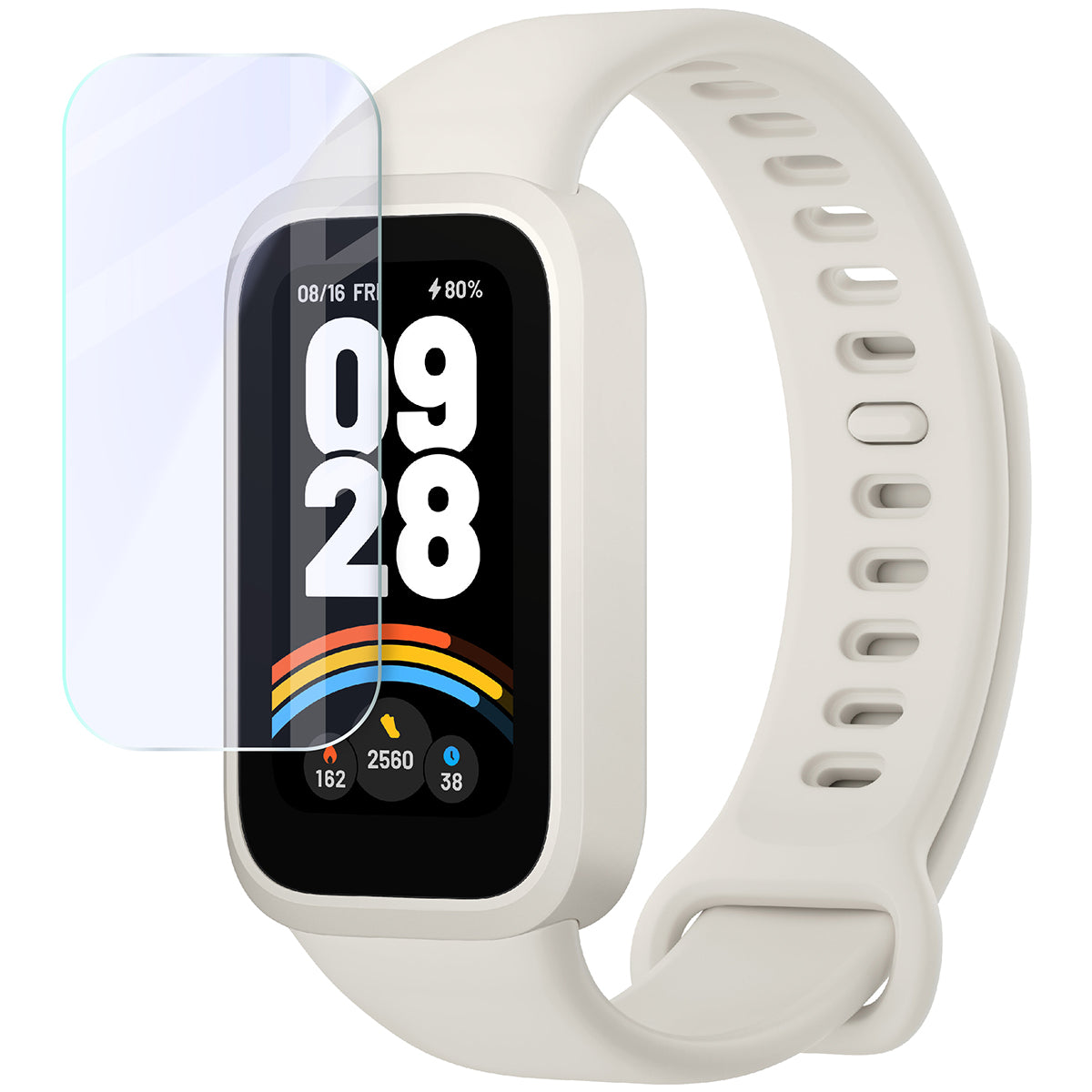 Flexibles Hybridglas für Xiaomi Smart Band 9 Active, Bizon Glass Watch Mule