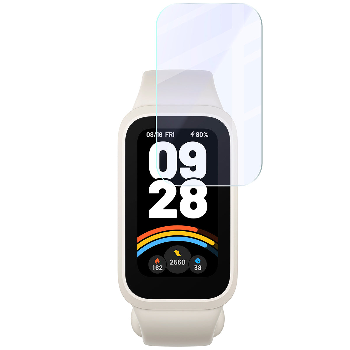 Flexibles Hybridglas für Xiaomi Smart Band 9 Active, Bizon Glass Watch Mule
