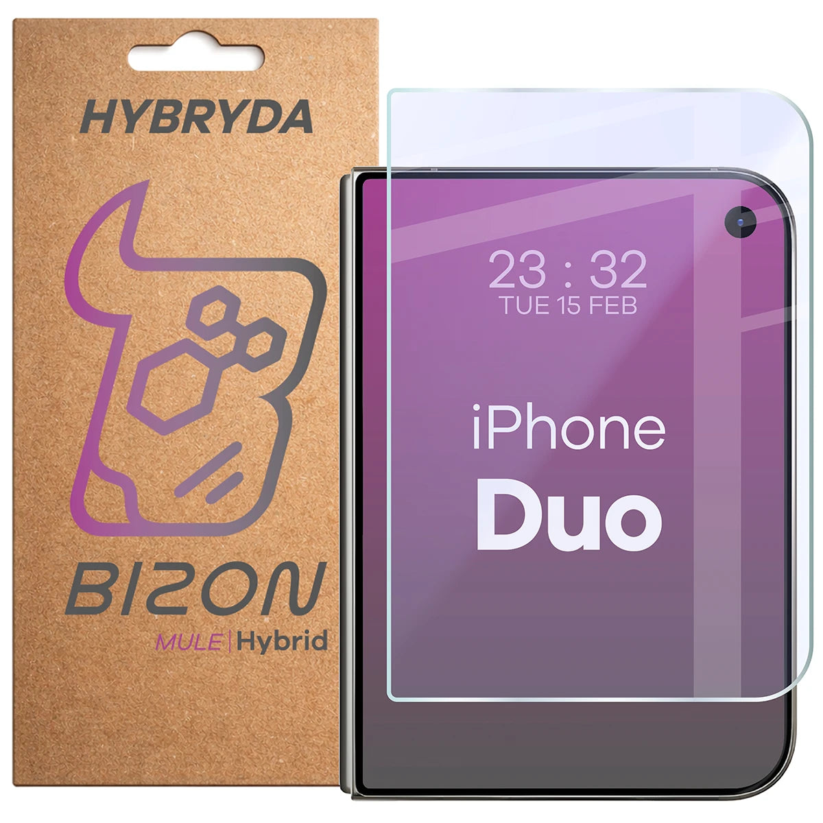 Flexibles Hybridglas für iPhone Duo, Bizon Hybrid Mule (1/4)
