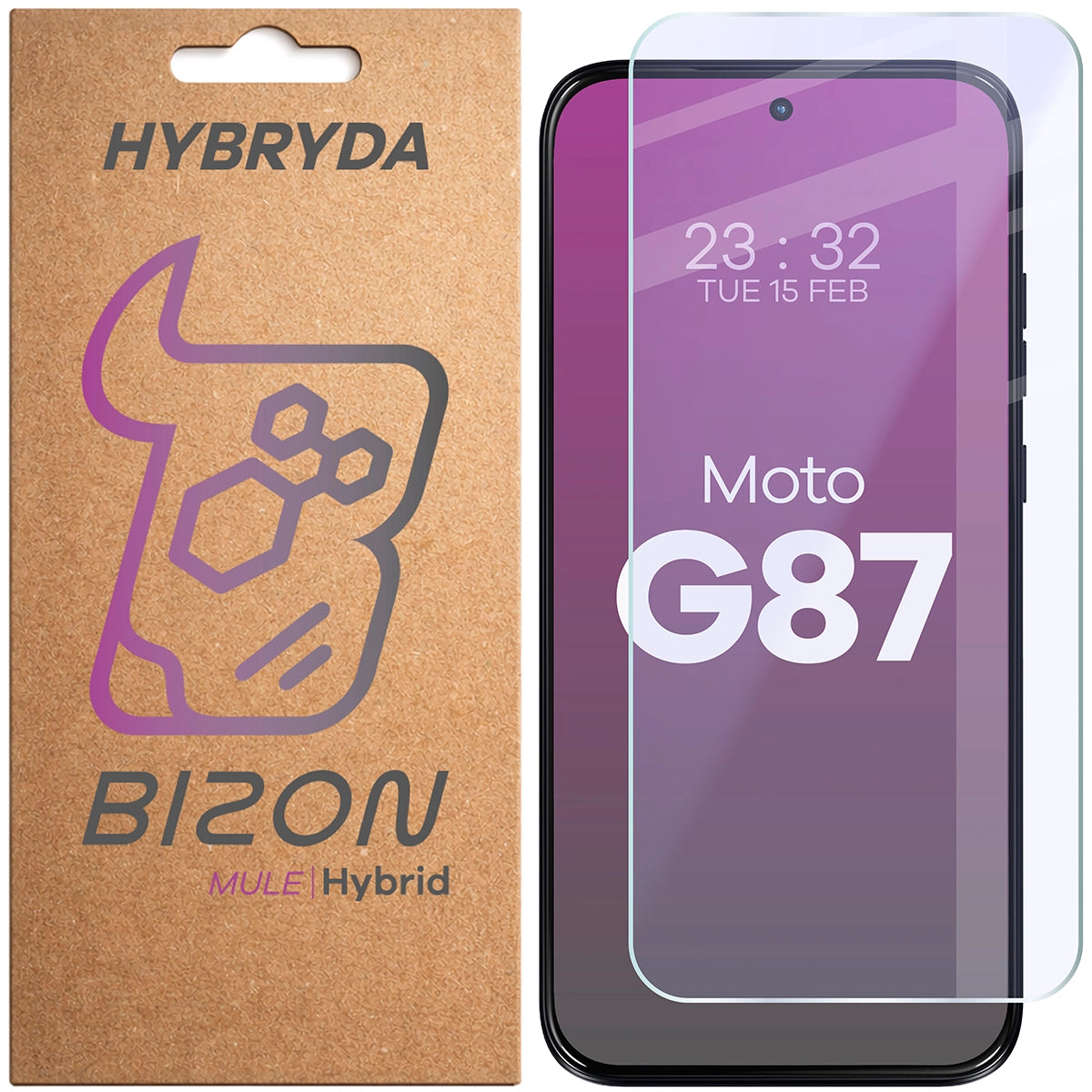 Flexibles Hybridglas für Motorola Moto G87 5G, Bizon Hybrid Mule