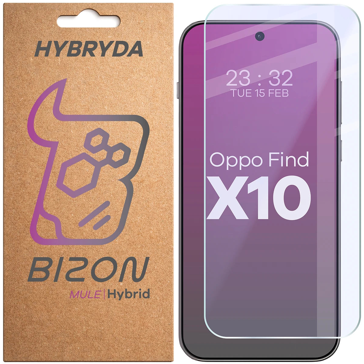 Flexibles Hybridglas für OPPO Find X10, Bizon Hybrid Mule (1/4)