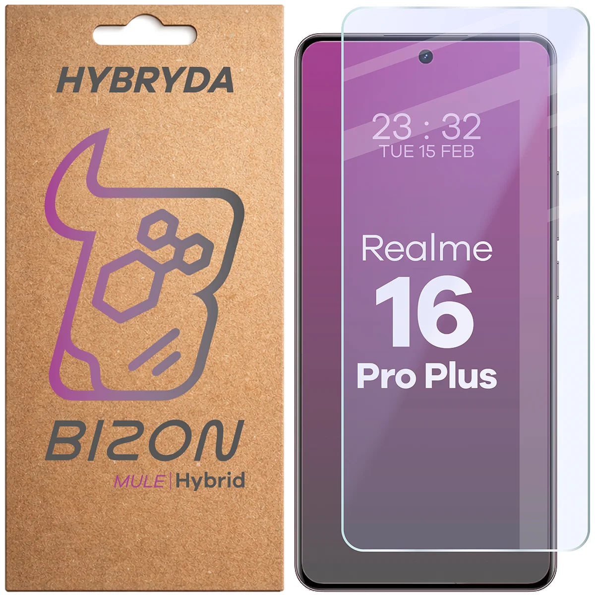 Flexibles Hybridglas für Realme 16 Pro Plus 5G, Bizon Hybrid Mule