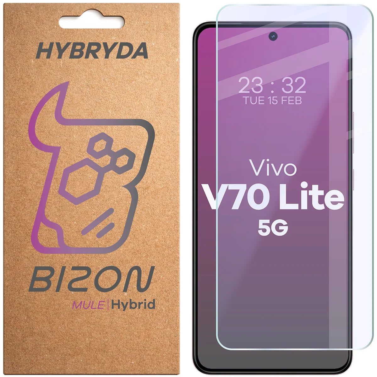 Flexibles Hybridglas für Vivo V70 Lite 5G, Bizon Hybrid Mule (1/4)