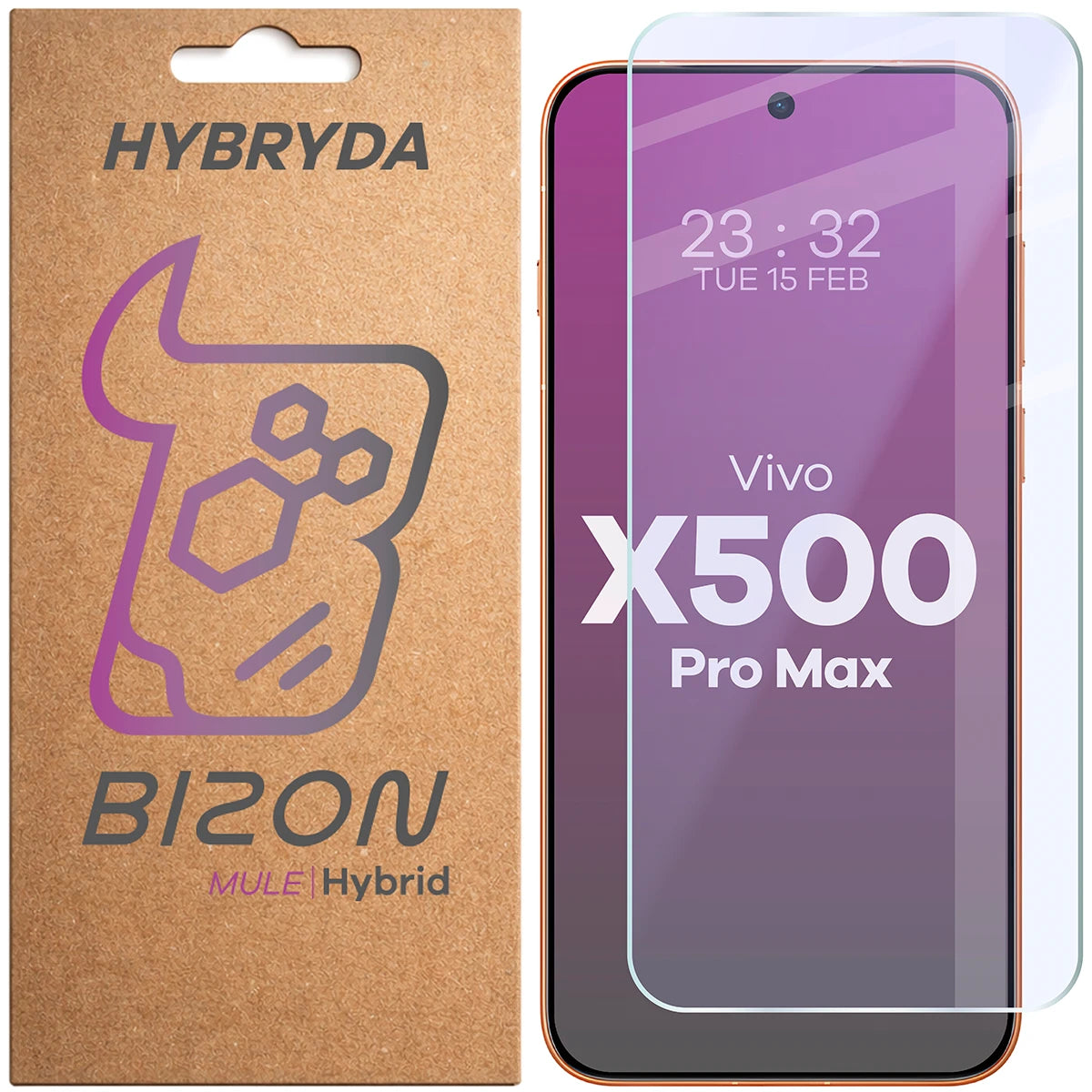 Flexibles Hybridglas für Vivo X500 Pro Max, Bizon Hybrid Mule (1/4)