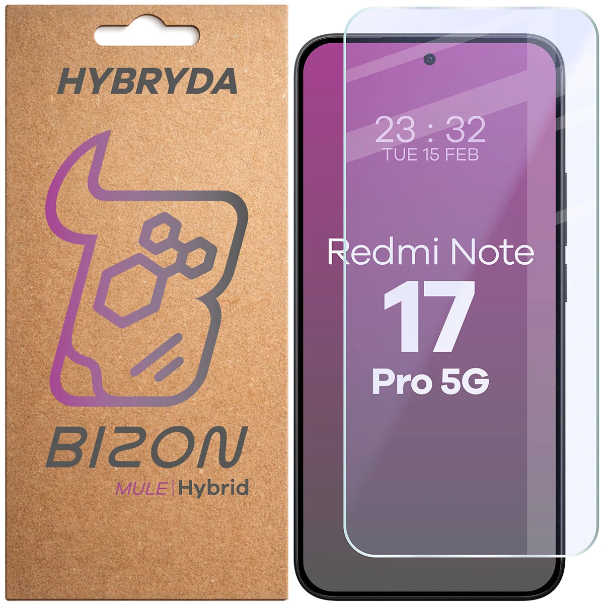 Flexibles Hybridglas für Xiaomi Redmi Note 17 Pro 5G, Bizon Hybrid Mule (1/4)