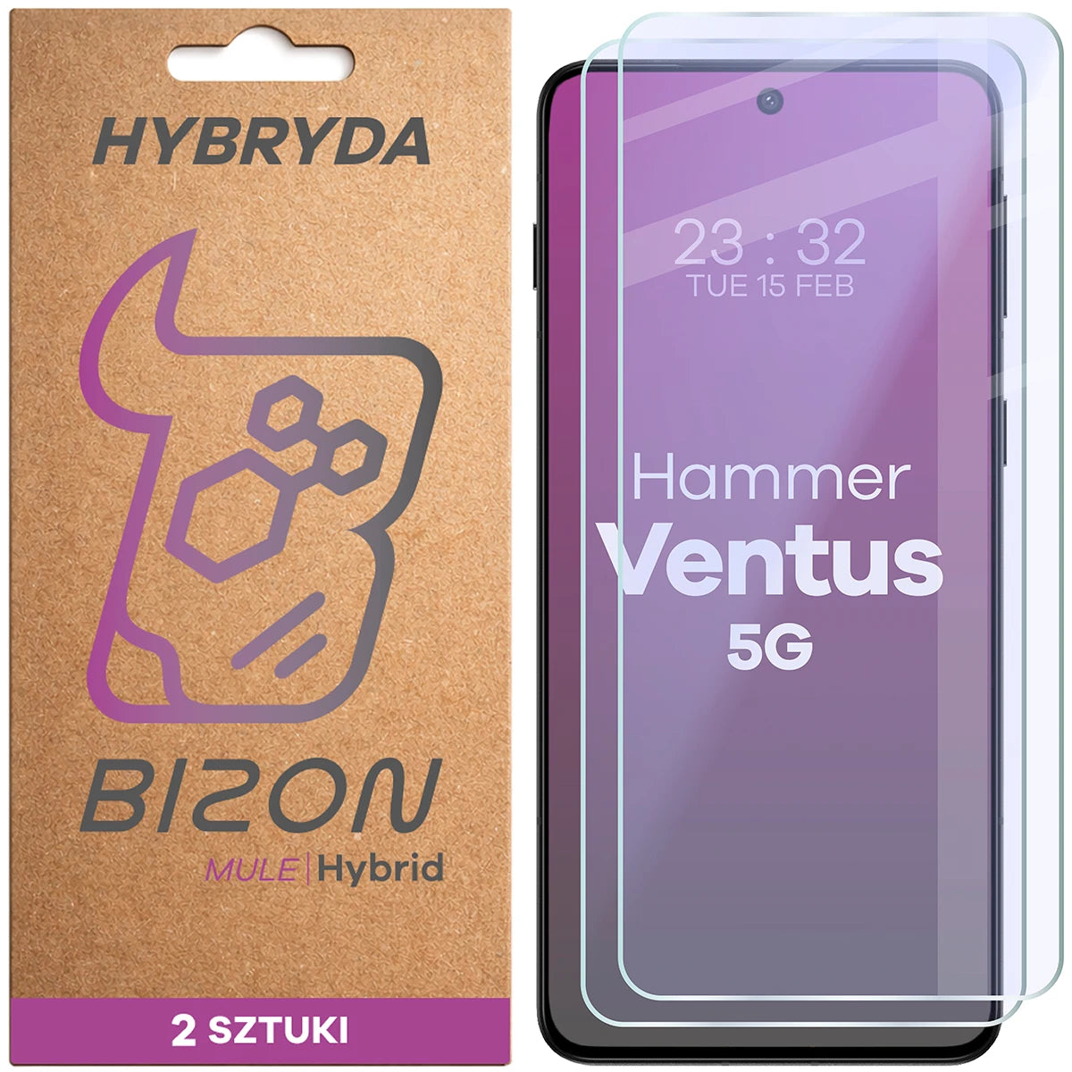 Flexibles Hybridglas für Hammer Ventus 5G, Bizon Hybrid Mule Duo, 2 Stück (1/4)