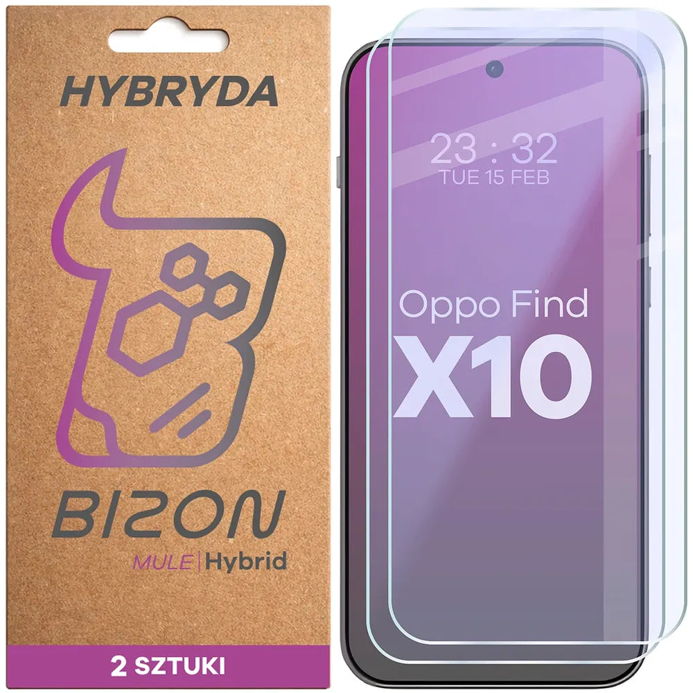 Flexibles Hybridglas für OPPO Find X10, Bizon Hybrid Mule Duo, 2 Stück (1/4)