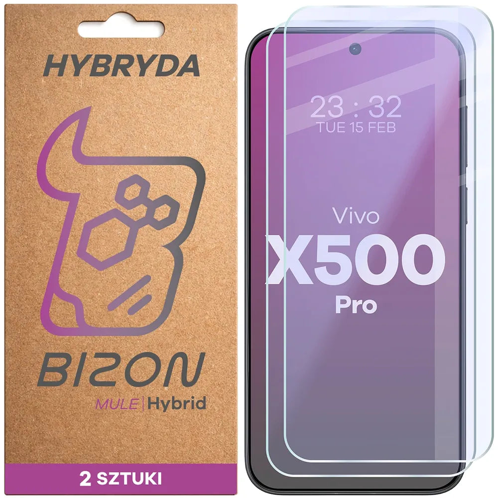 Flexibles Hybridglas für Vivo X500 Pro, Bizon Hybrid Mule Duo, 2 Stück (1/4)