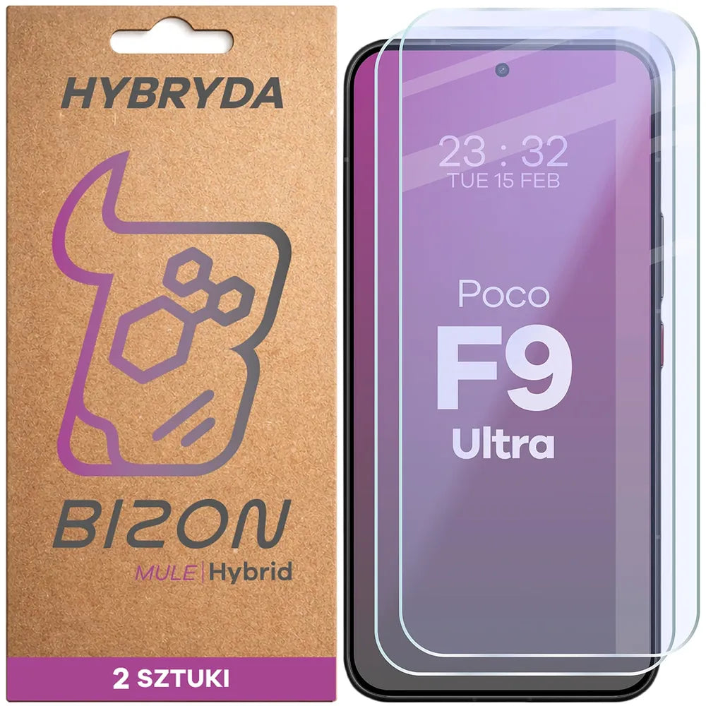 Flexibles Hybridglas für Xiaomi POCO F9 Ultra, Bizon Hybrid Mule Duo, 2 Stück (1/4)