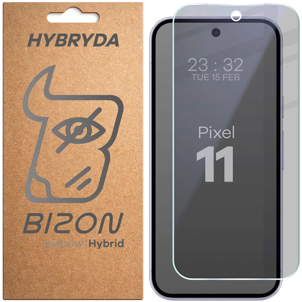 Hybridglas mit Privatschutzfilter für Google Pixel 11, Bizon Hybrid Shadow, Matt (1/6)