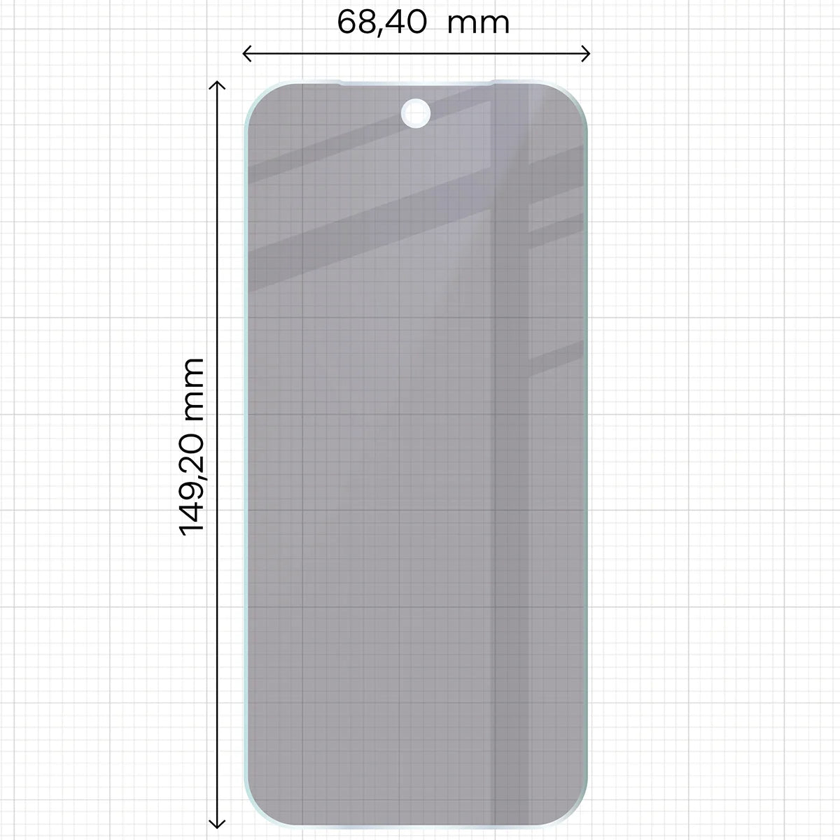 Hybridglas mit Privatschutzfilter für Google Pixel 11, Bizon Hybrid Shadow, Matt (2/6)