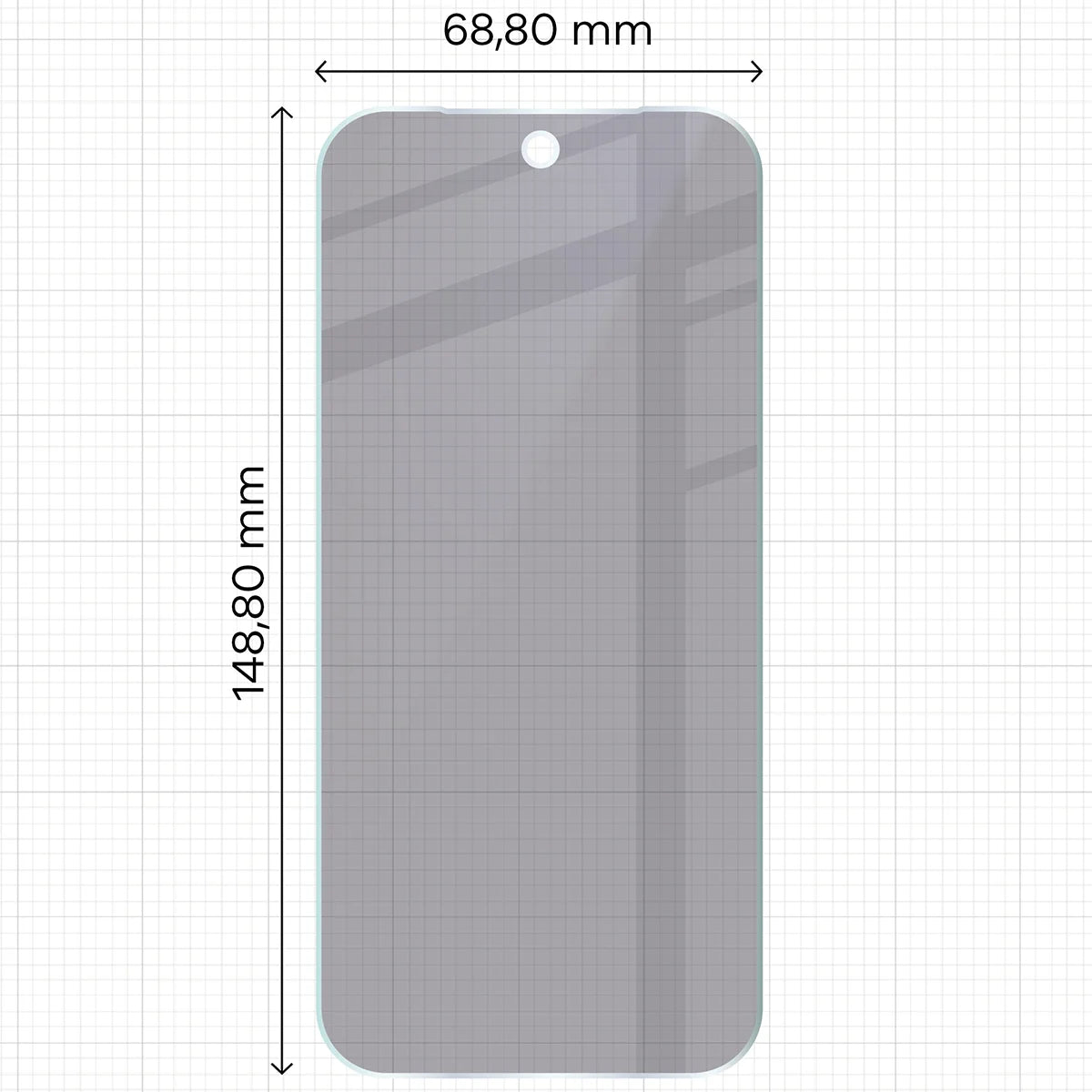 Hybridglas mit Privatschutzfilter für Google Pixel 11 Pro, Bizon Hybrid Shadow, Matt (2/6)