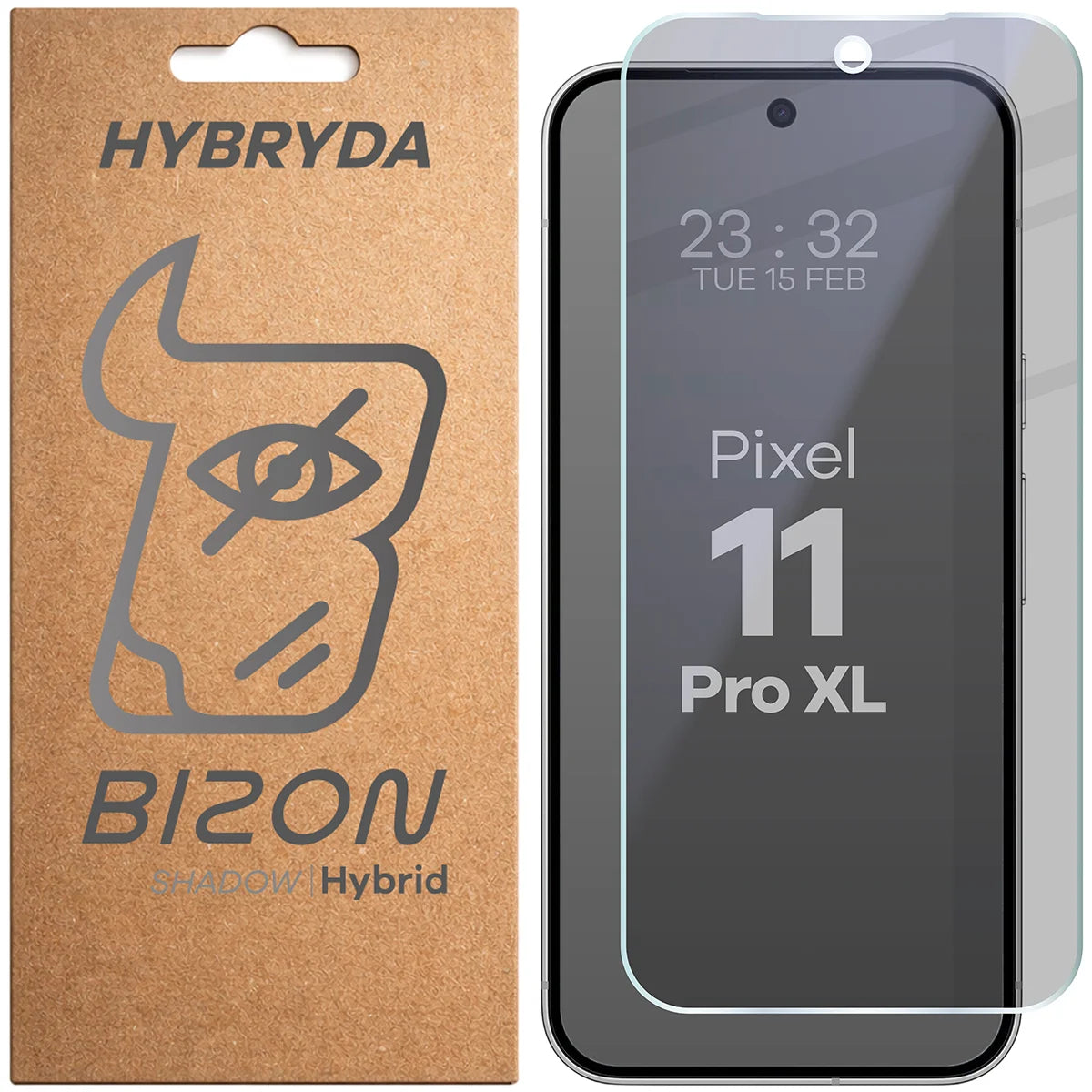 Hybridglas mit Privatschutzfilter für Google Pixel 11 Pro XL, Bizon Hybrid Shadow, Matt (1/6)