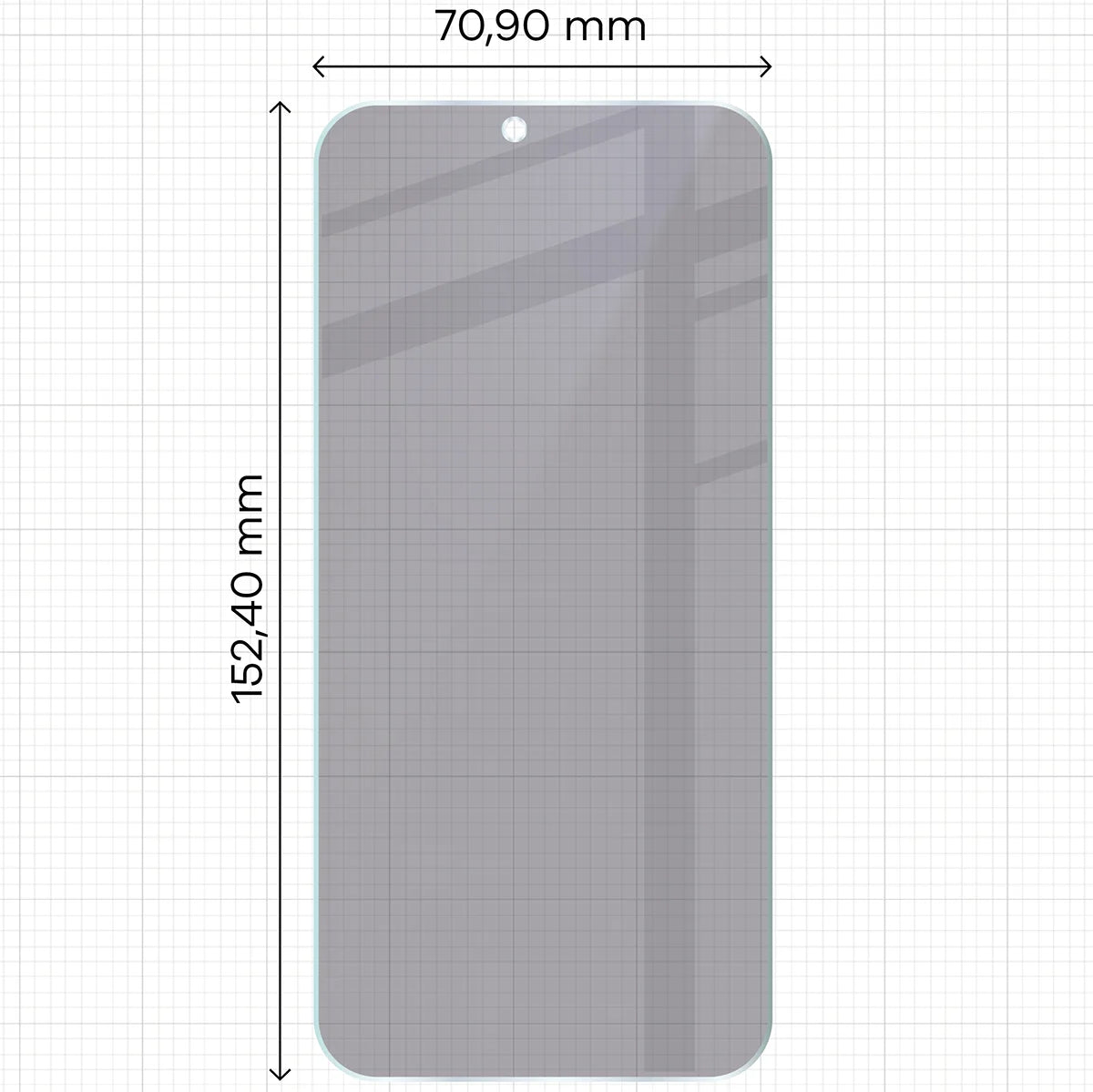 Hybridglas mit Privatschutzfilter für Honor 600 Lite 5G, Bizon Hybrid Shadow, Matt