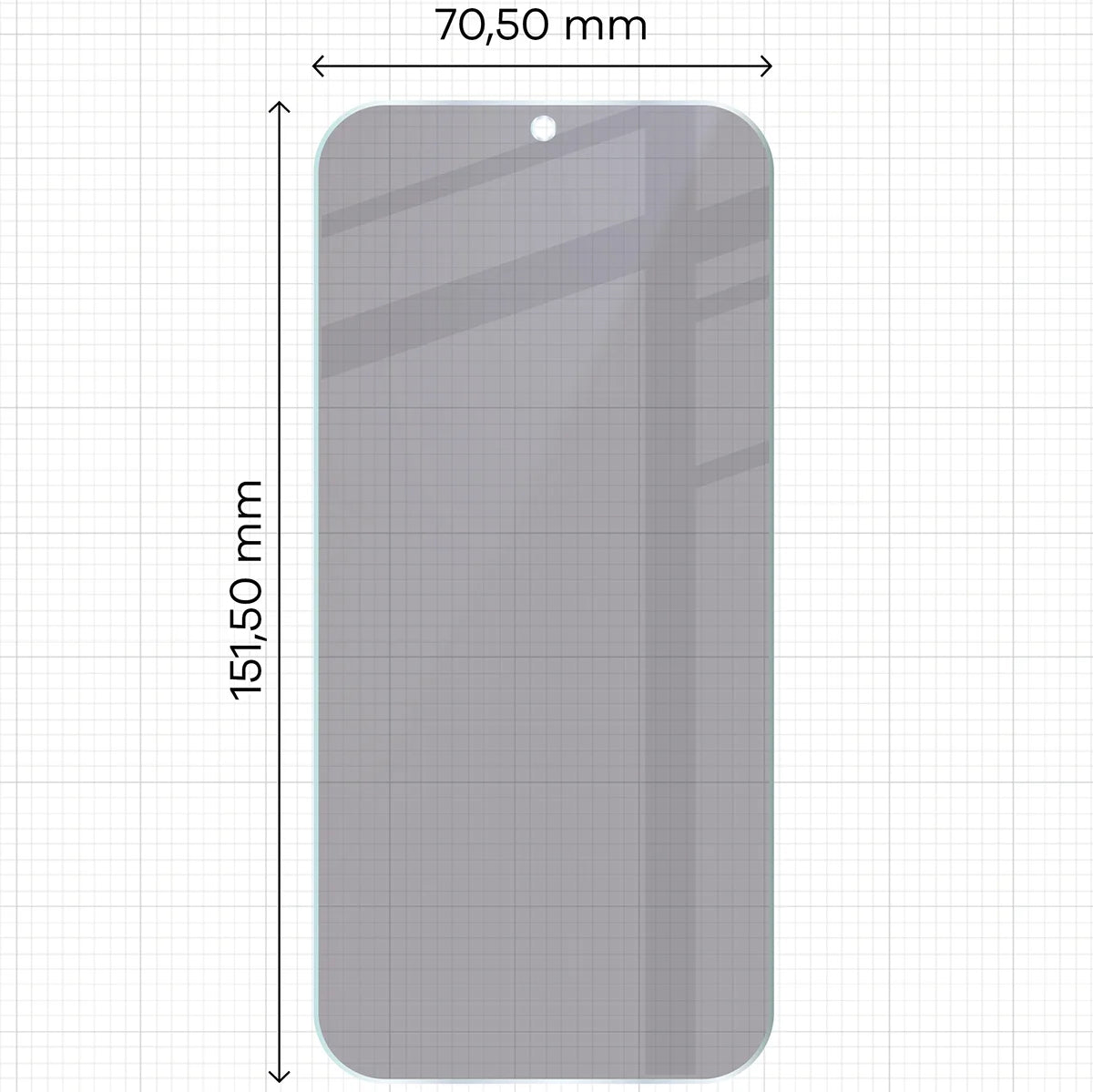 Hybridglas mit Privatschutzfilter für Honor 600 Pro 5G, Bizon Hybrid Shadow, Matt