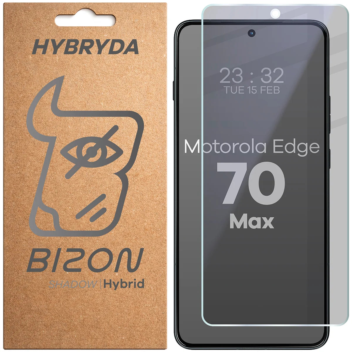 Hybridglas mit Privatschutzfilter für Motorola Edge 70 Max, Bizon Hybrid Shadow, Matt (1/6)