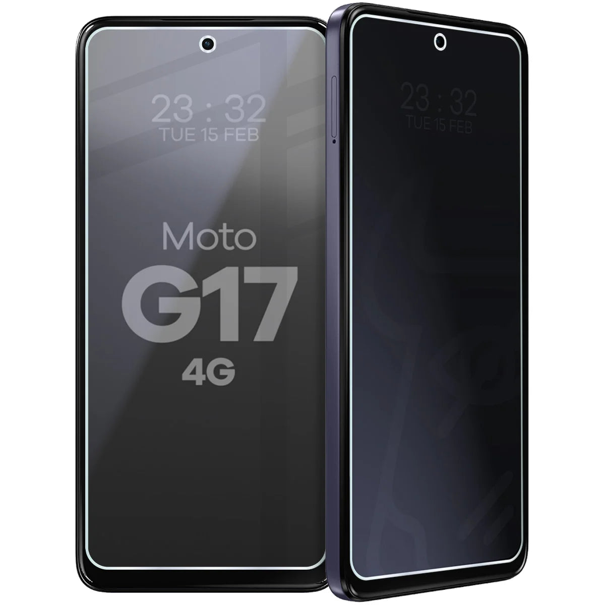 Hybridglas mit Privatschutzfilter für Motorola Moto G17, Bizon Hybrid Shadow, Matt