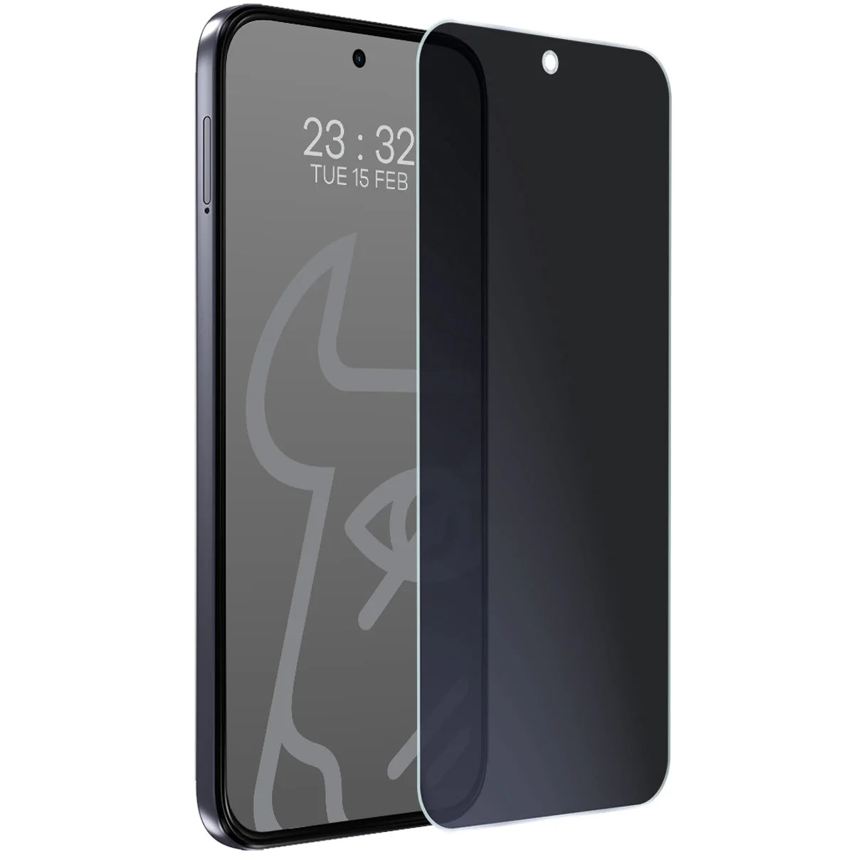 Hybridglas mit Privatschutzfilter für Motorola Moto G67 5G, Bizon Hybrid Shadow, Matt