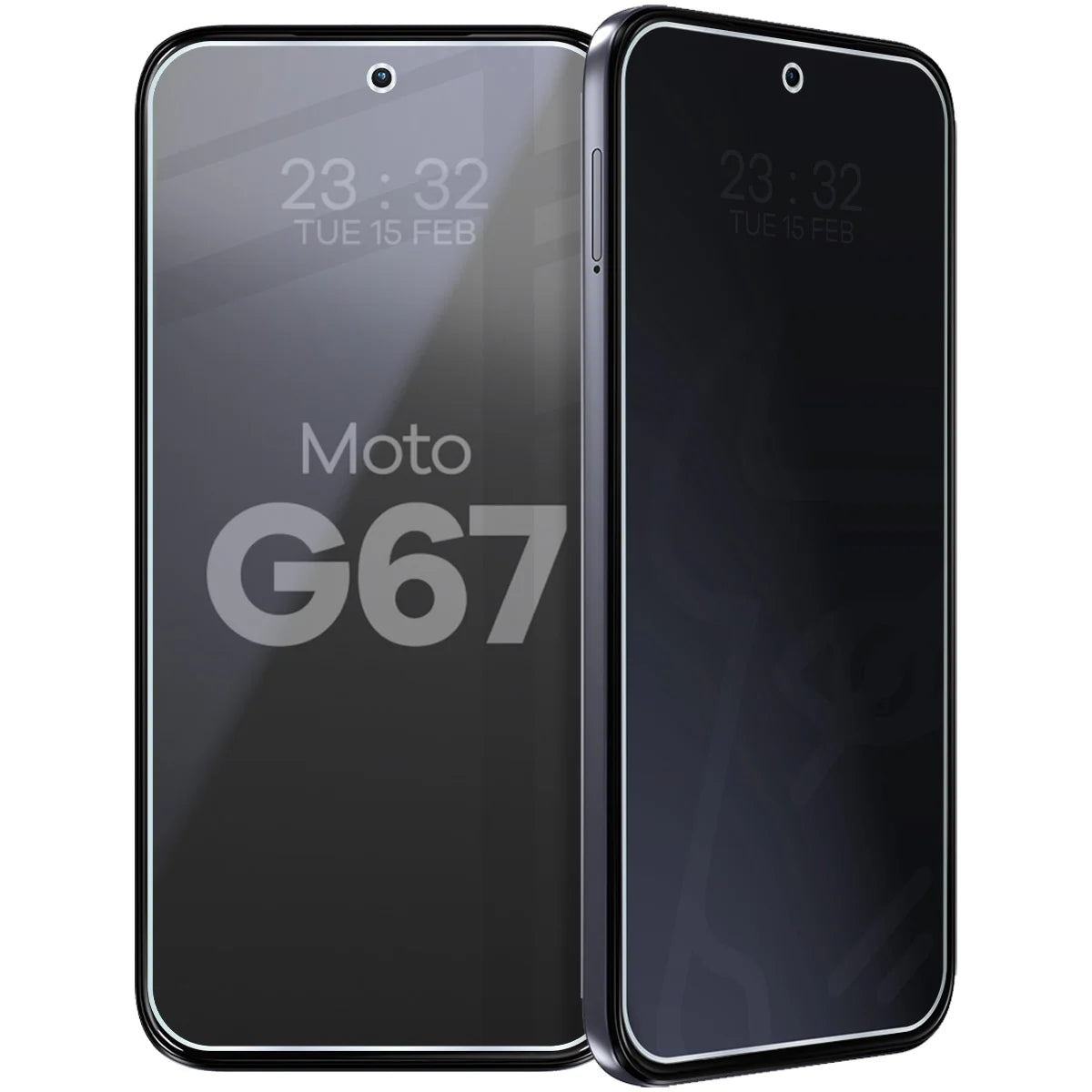 Hybridglas mit Privatschutzfilter für Motorola Moto G67 5G, Bizon Hybrid Shadow, Matt