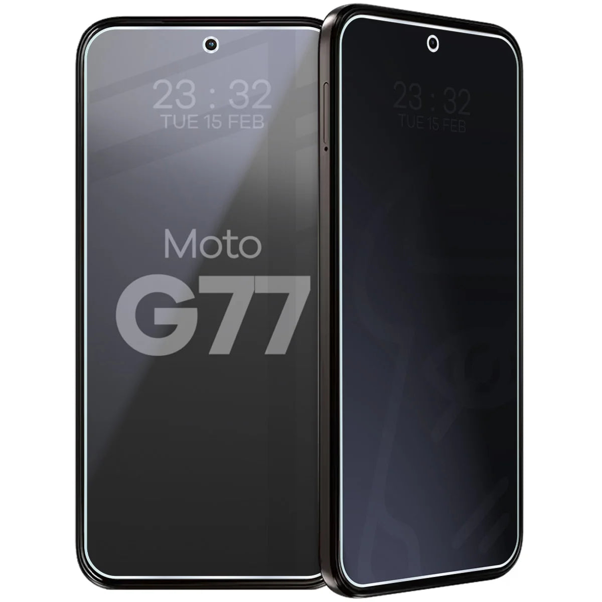 Hybridglas mit Privatschutzfilter für Motorola Moto G77 5G, Bizon Hybrid Shadow, Matt