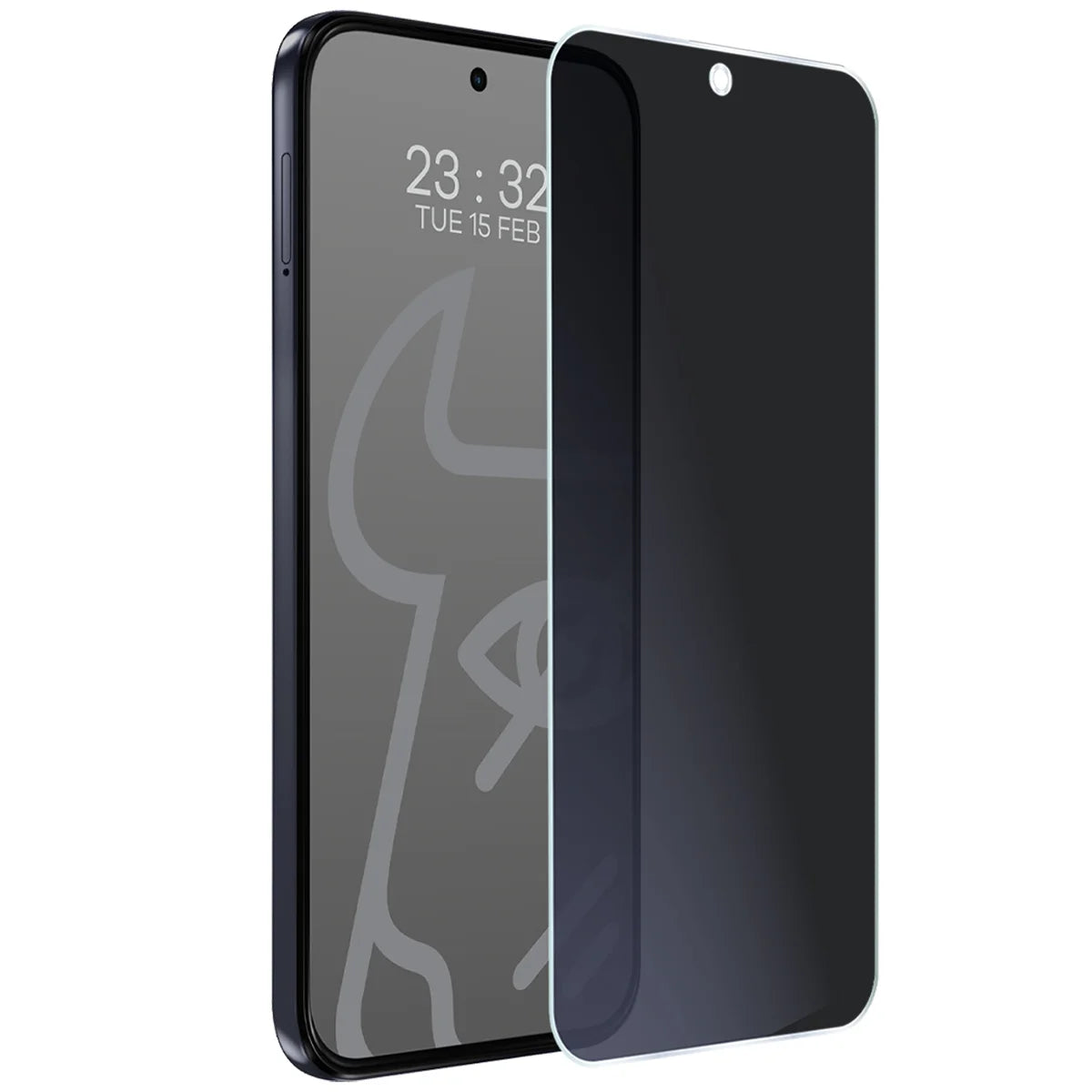 Hybridglas mit Privatschutzfilter für Motorola Moto G87 5G, Bizon Hybrid Shadow, Matt