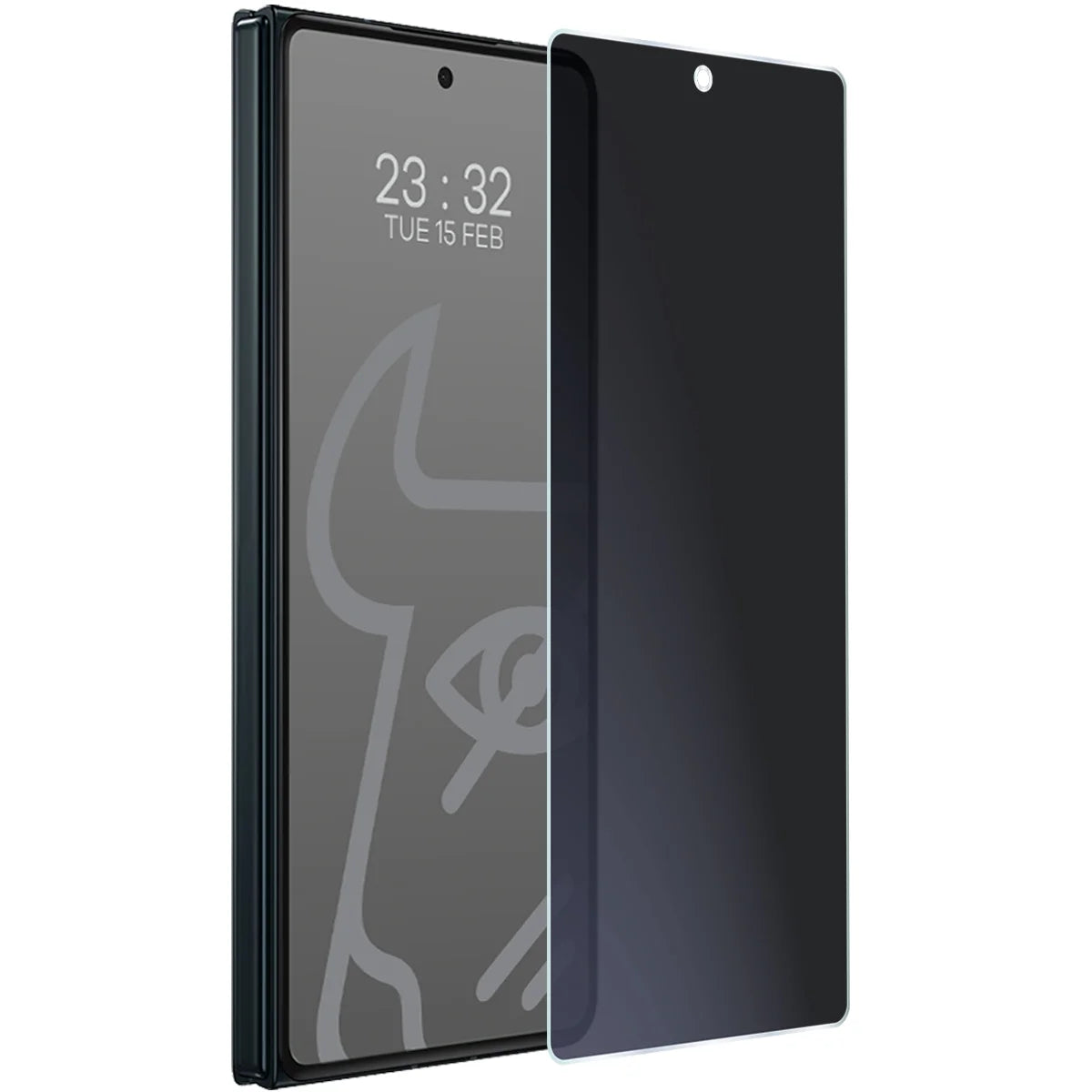 Hybridglas mit Privatschutzfilter für Motorola Razr Fold, Bizon Hybrid Shadow, Matt
