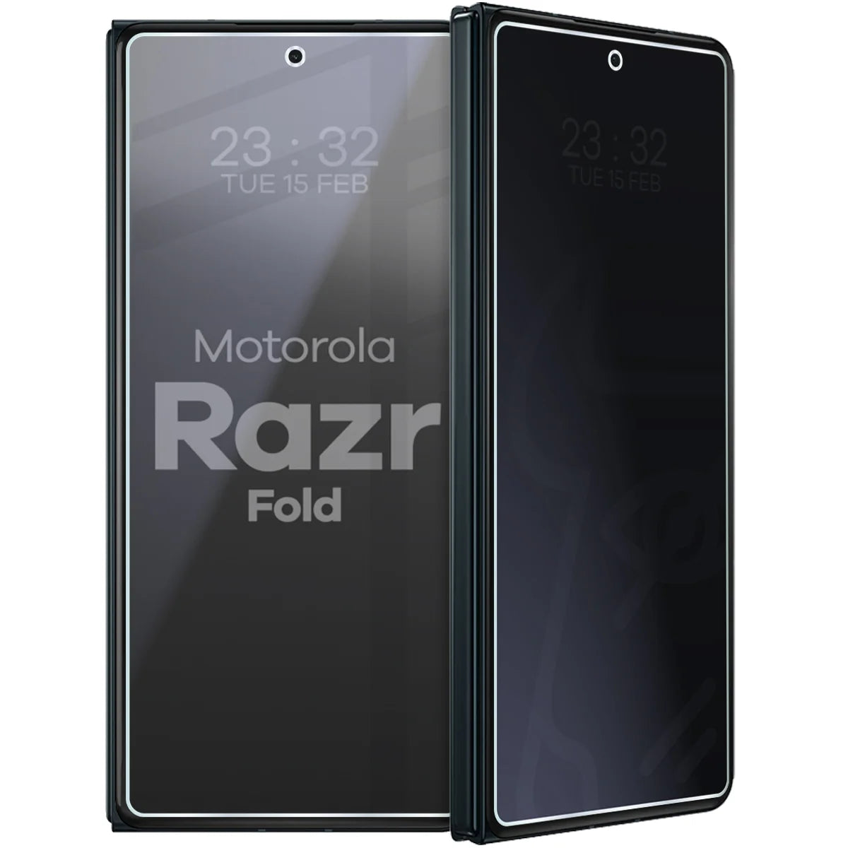 Hybridglas mit Privatschutzfilter für Motorola Razr Fold, Bizon Hybrid Shadow, Matt