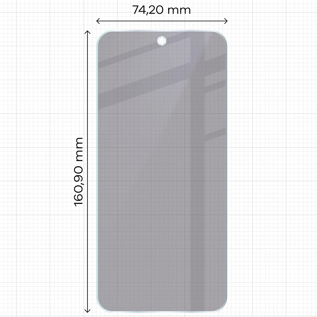 Hybridglas mit Privatschutzfilter für Nothing Phone (4b), Bizon Hybrid Shadow, Matt