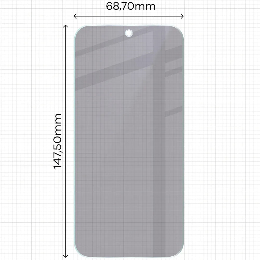 Hybridglas mit Privatschutzfilter für OPPO Reno16, Bizon Hybrid Shadow, Matt (2/6)