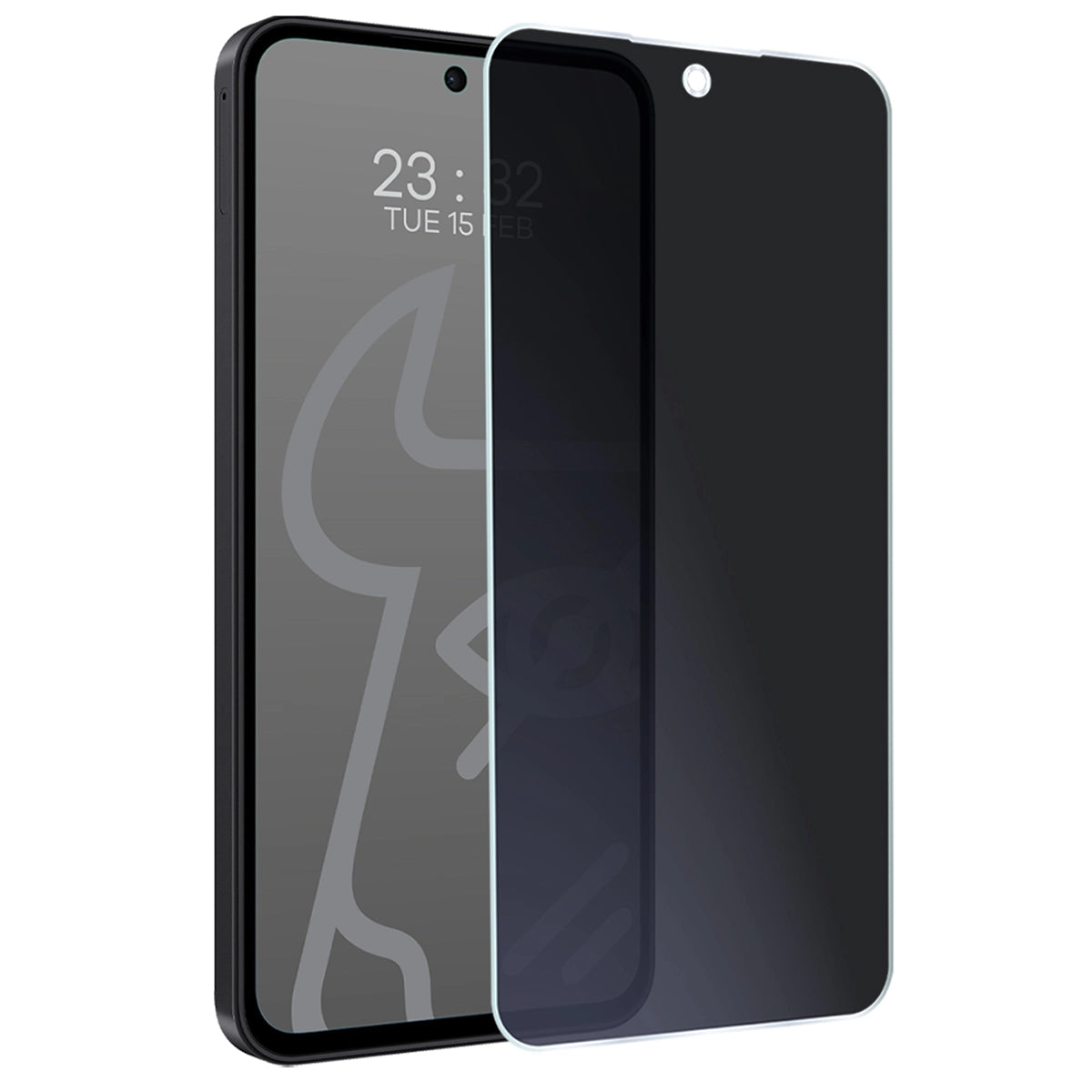 Hybridglas mit Privatschutzfilter für Galaxy A27 5G, Bizon Hybrid Shadow, Matt