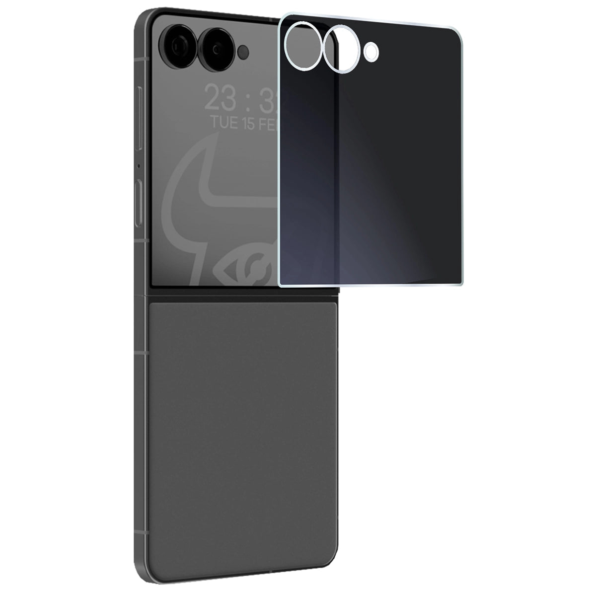Hybridglas mit Privatschutzfilter für Galaxy Z Flip8, Bizon Hybrid Shadow, Matt