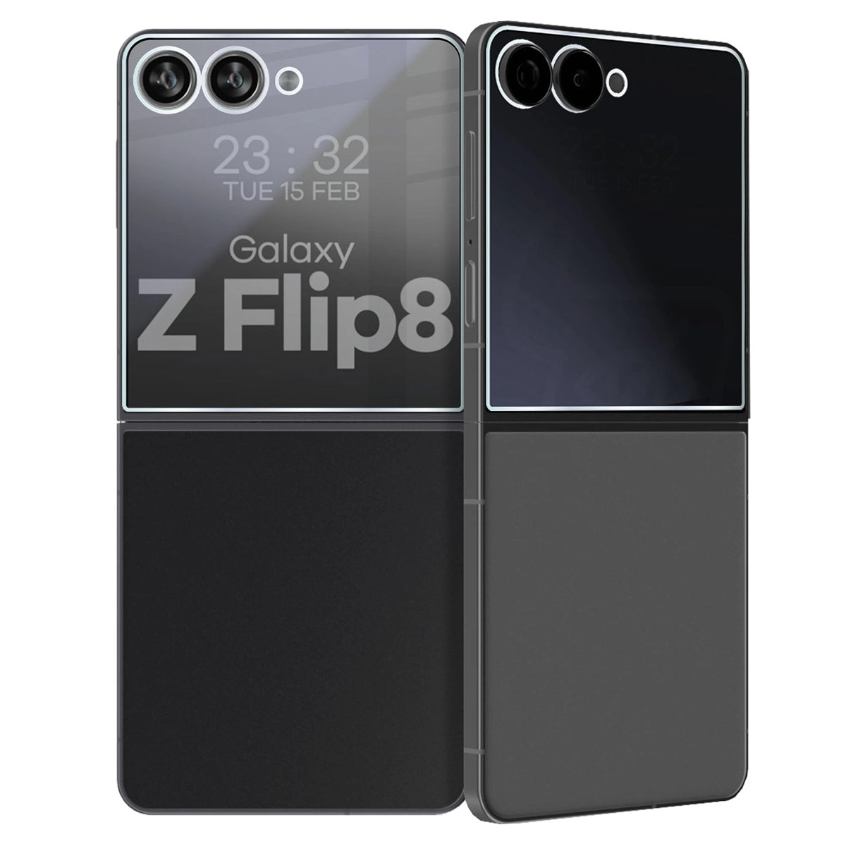 Hybridglas mit Privatschutzfilter für Galaxy Z Flip8, Bizon Hybrid Shadow, Matt