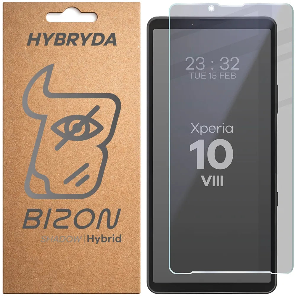 Hybridglas mit Privatschutzfilter für Sony Xperia 10 VIII, Bizon Hybrid Shadow, Matt (1/6)