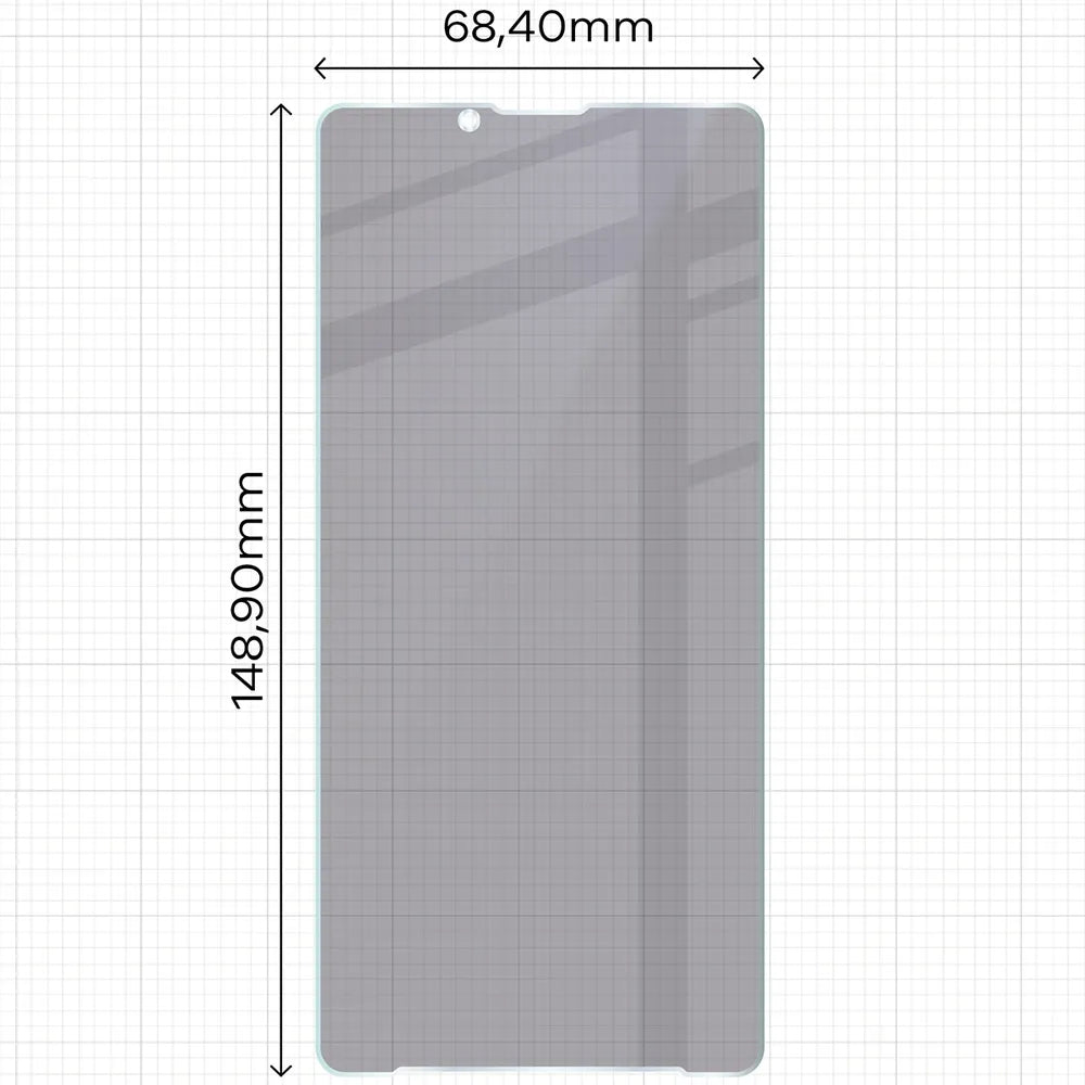 Hybridglas mit Privatschutzfilter für Sony Xperia 10 VIII, Bizon Hybrid Shadow, Matt (2/6)